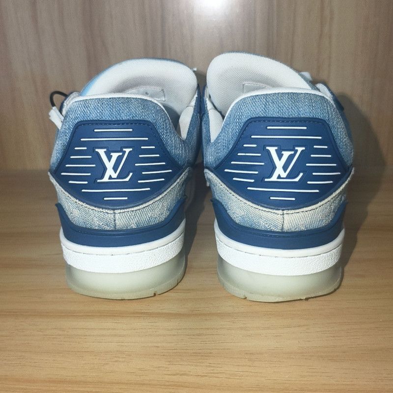 Louis Vuitton Louis Vuitton Blue Denim Low-Top Sneakers - Size US 8.5 / EU 41-42 - 3 Thumbnail