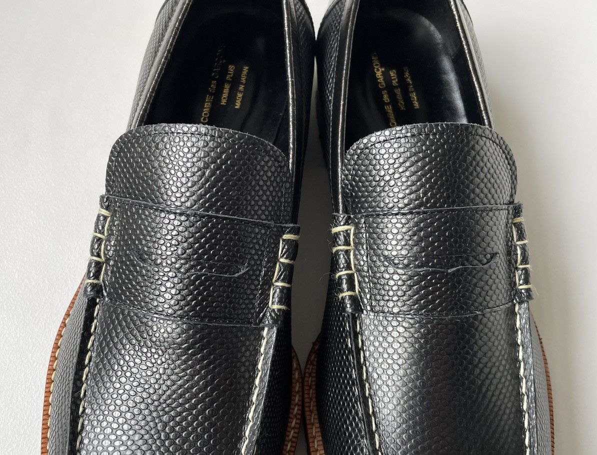 Comme des Garcons Commando Sole Textured Leather Loafers Size US 12 / EU 45 - 8 Thumbnail
