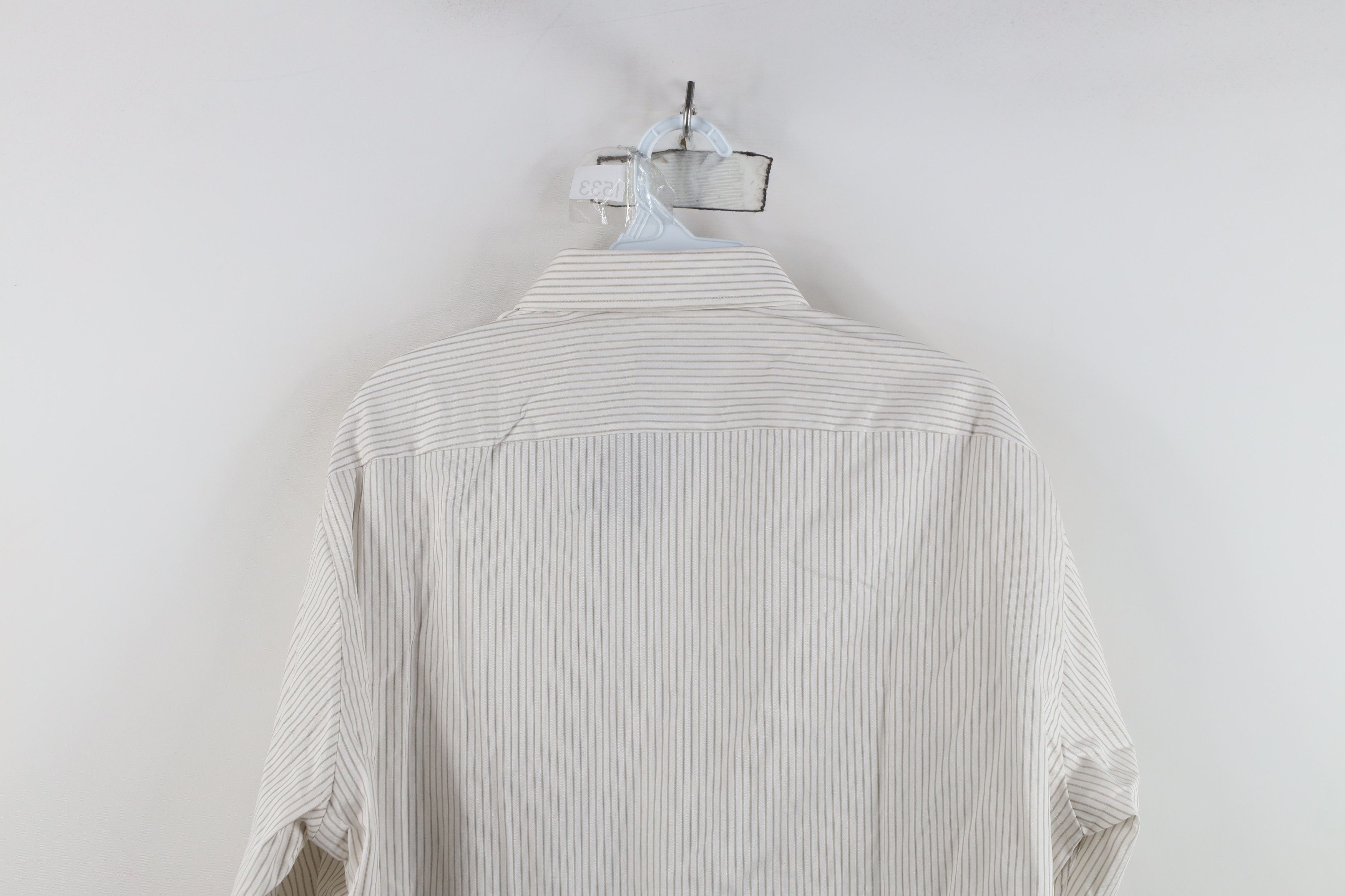 Hugo Boss New Hugo Boss Pinstriped Collared Button Shirt White Gray Size US M / EU 48-50 / 2 - 14 Thumbnail