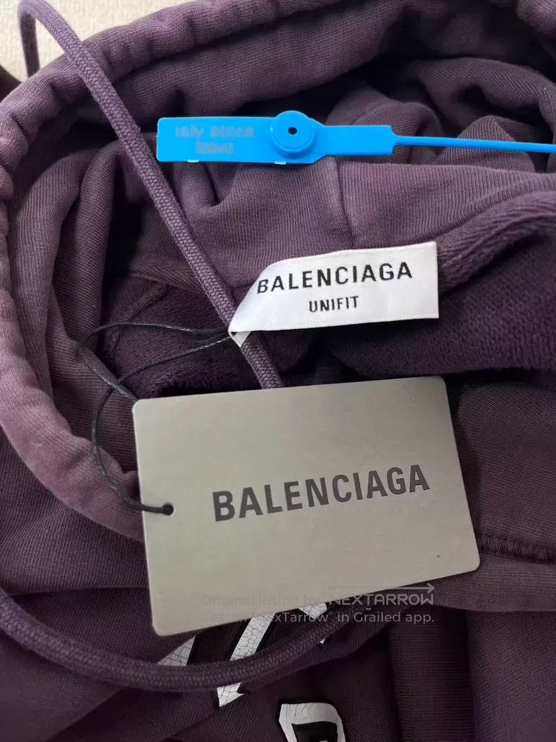 Balenciaga Balenciaga Logo Letter Printed Pleated Hoodie Sweatshirt Size XL / US 12-14 / IT 48-50 - 5 Thumbnail