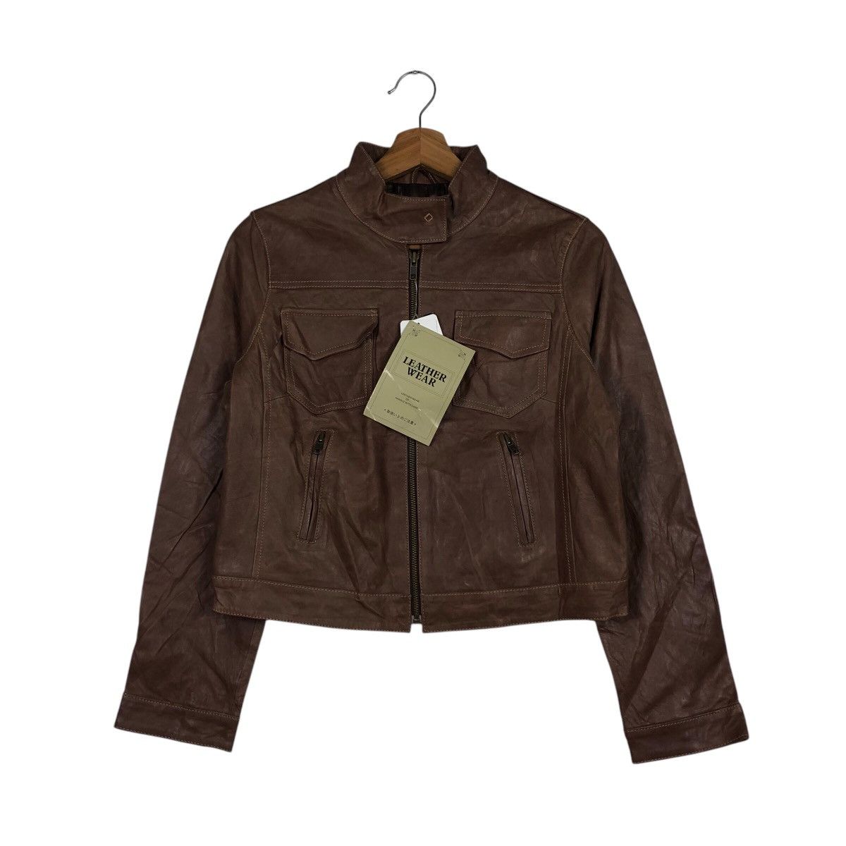 Japanese Brand 📌Vintage Leather Jacket Cropped Belle Maison Issey Miyake Size US M / EU 48-50 / 2 - 2 Thumbnail