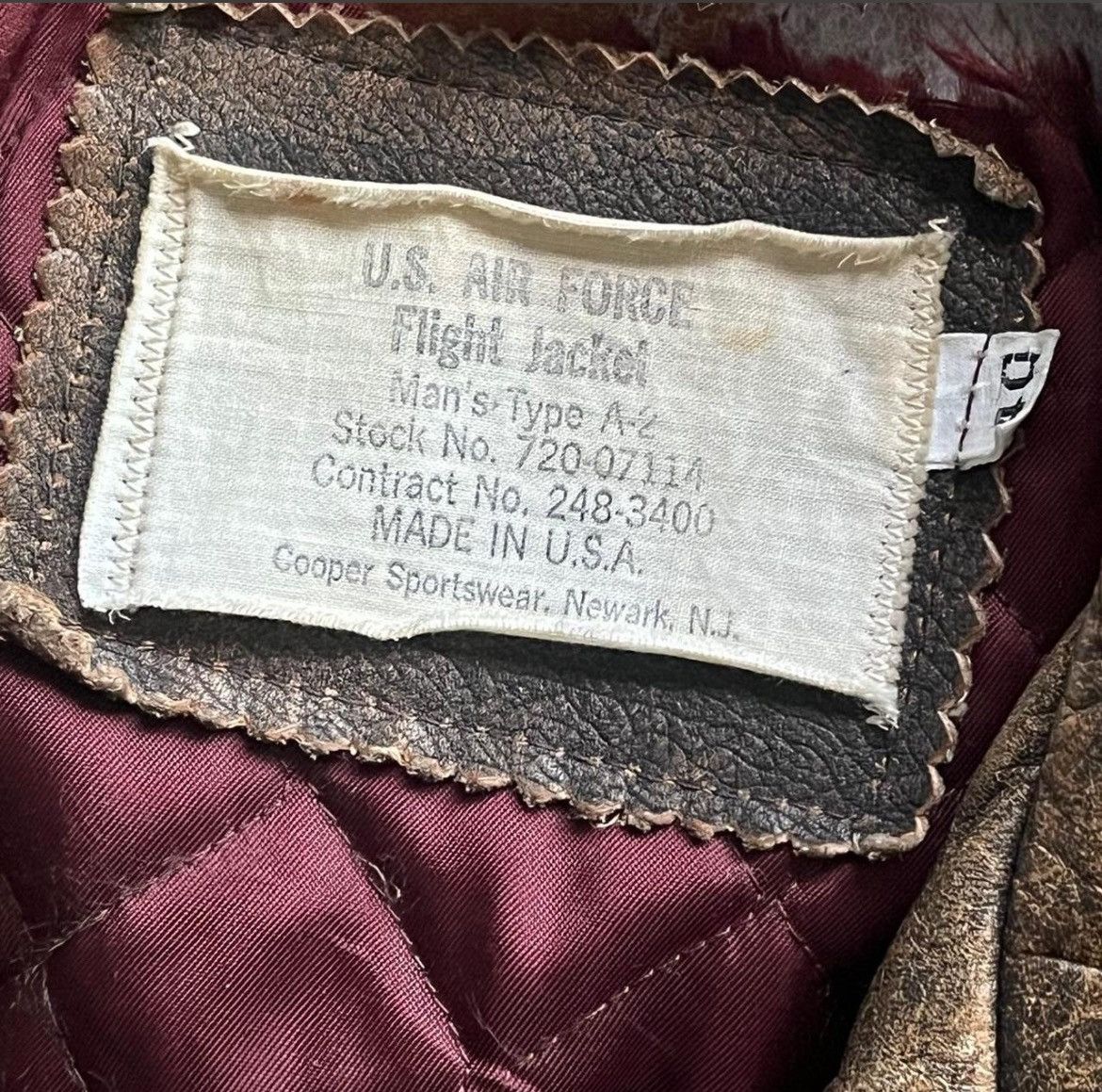 Cooper True Vintage 1970s RARE Made in USA A-2 Flight Bomber Jacket Size US S / EU 44-46 / 1 - 2 Thumbnail
