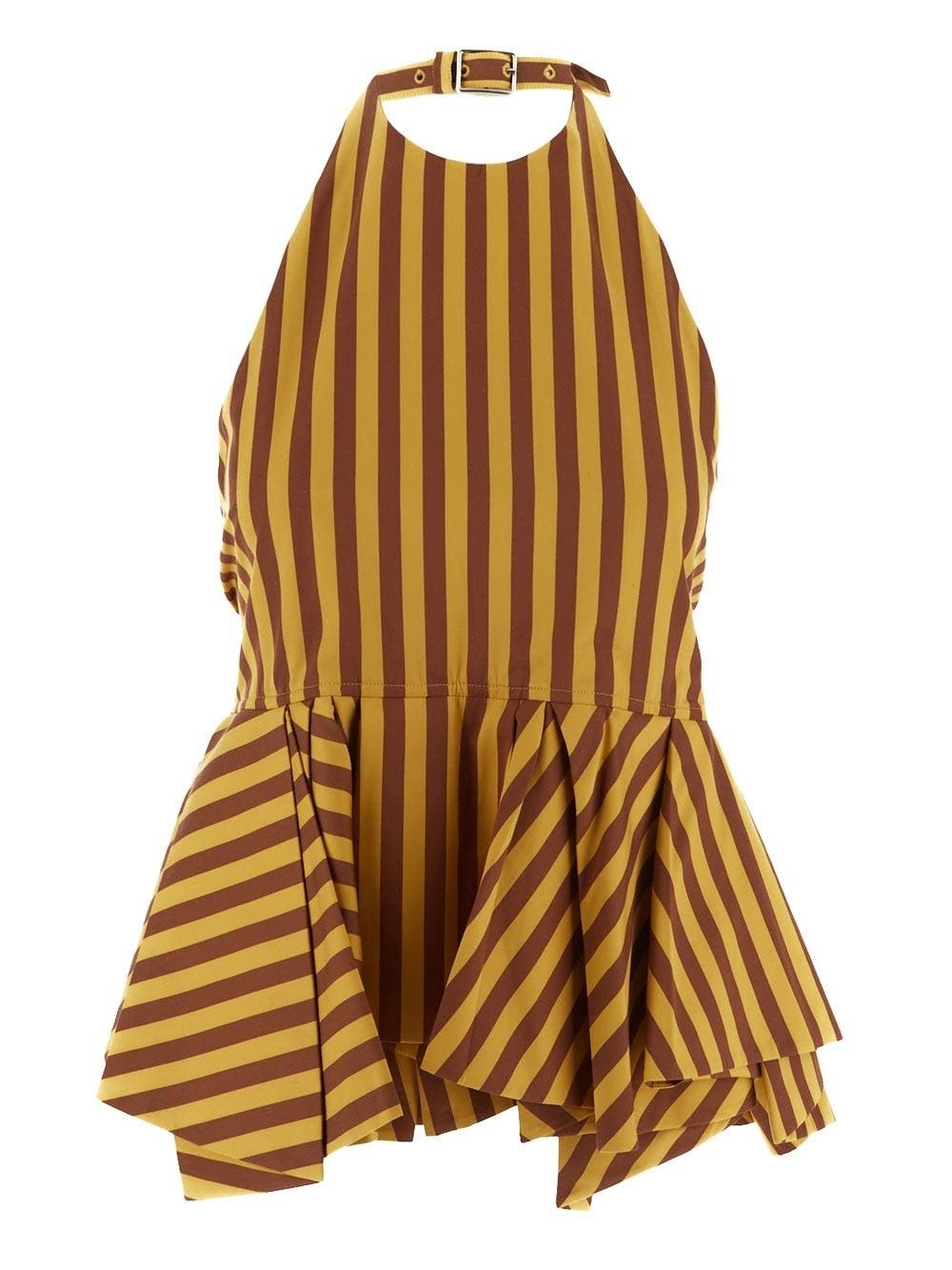Jil Sander o1y1025 Blouse in Yellow/Brown Size XS / US 0-2 / IT 36-38 - 1 Thumbnail