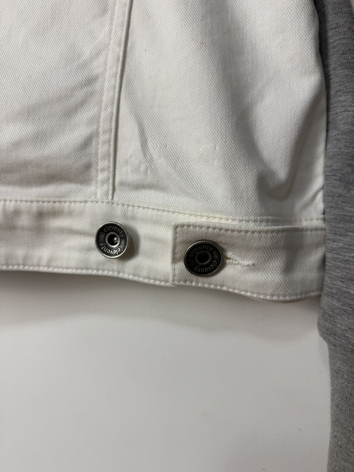 Eleventy Eleventy Denim Hoodie Jacket White/Gray Luxury Designer Size US M / EU 48-50 / 2 - 10 Thumbnail