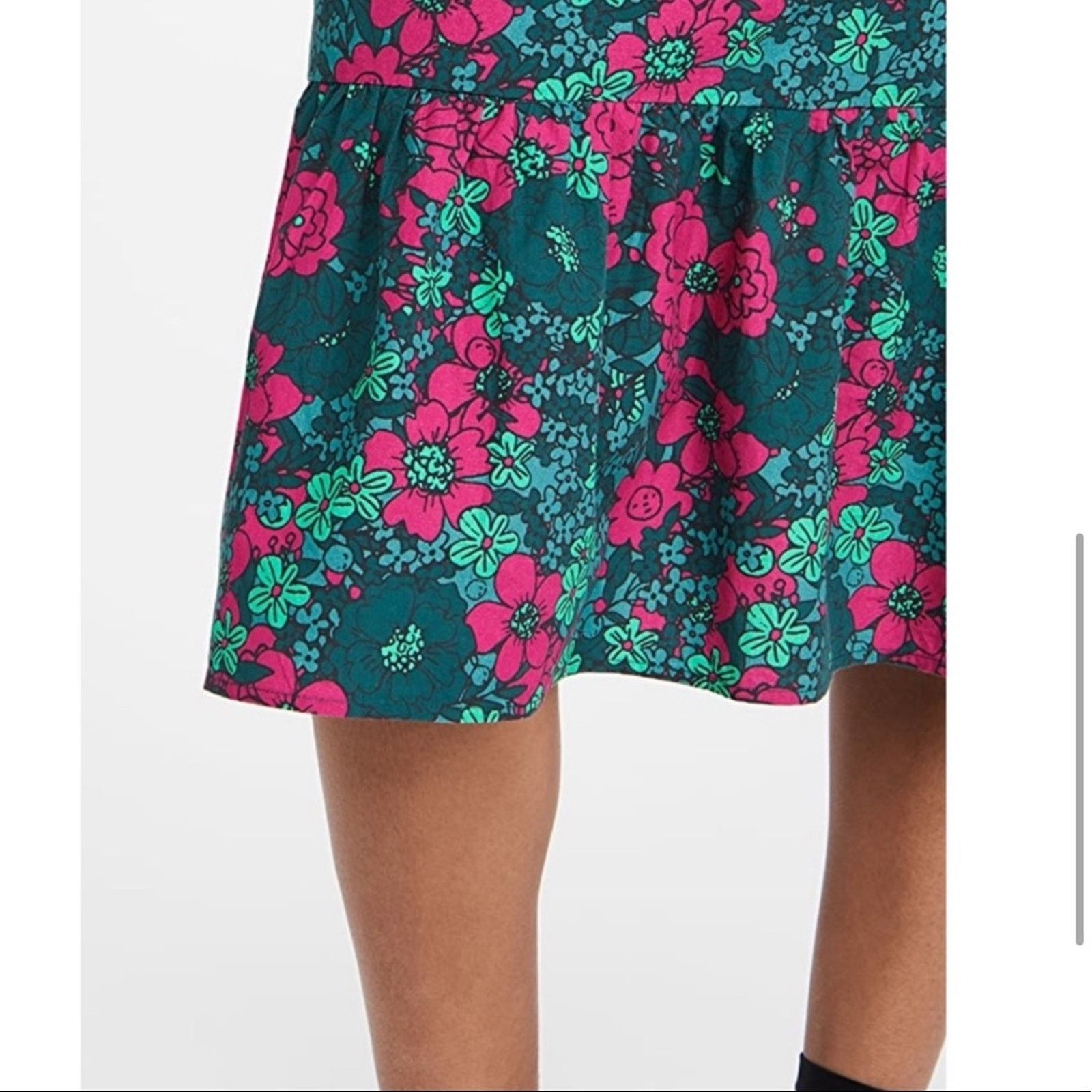 Other Rahi Floral Fuchsia Teal Puff Sleeve Midi Ruffle Dress Sz XS Size XS / US 0-2 / IT 36-38 - 4 Thumbnail