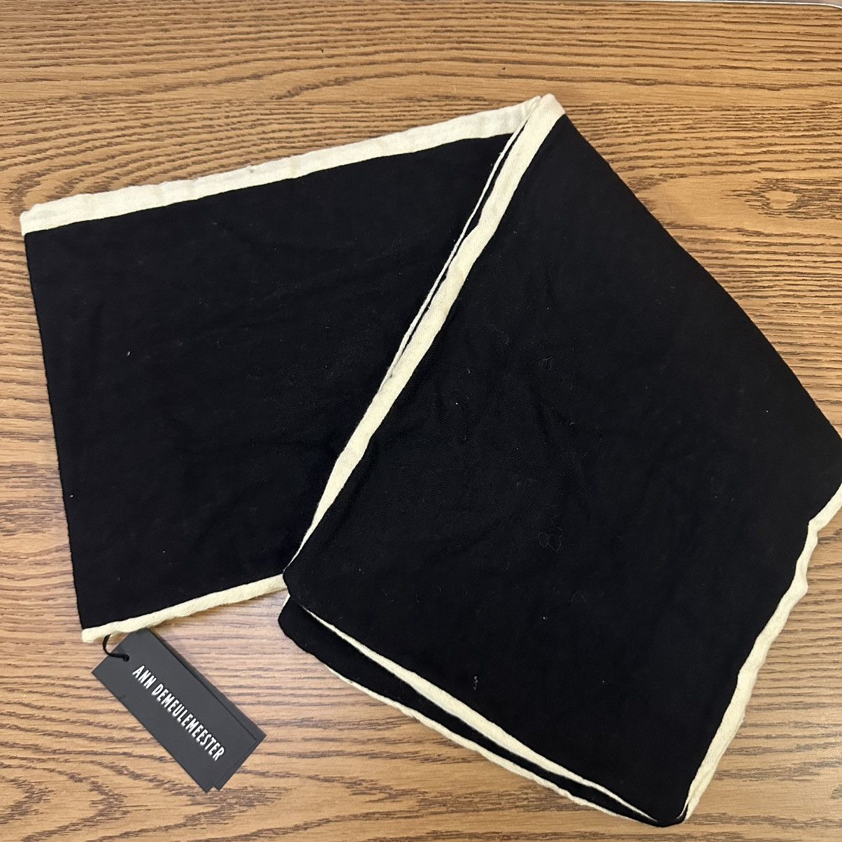 Ann Demeulemeester Ann Demeulemeester Jane Wool Scarf Black Off White Size ONE SIZE - 5 Thumbnail