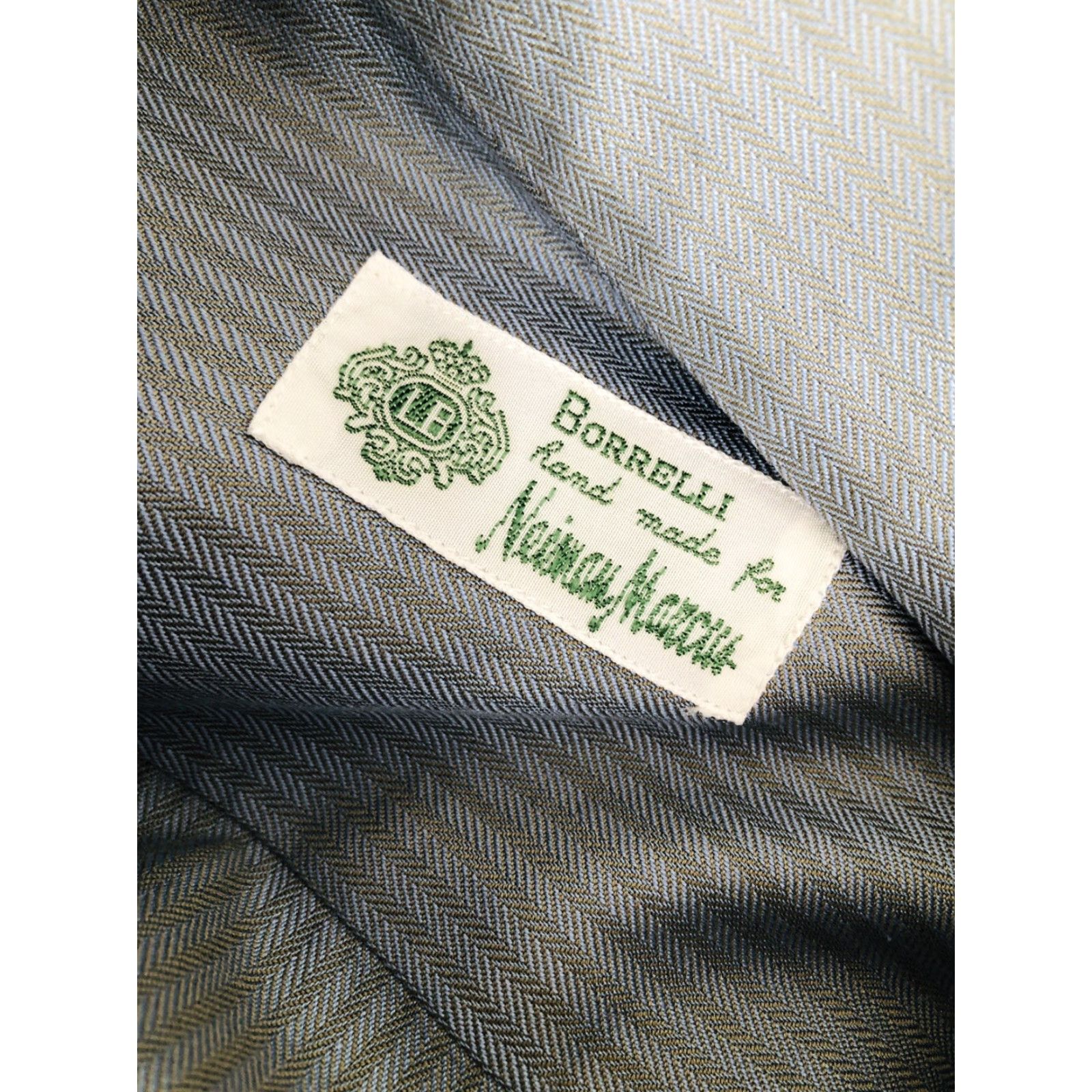 Vintage Borrelli Shirt Mens 15.5 Lt. Blue / Brown Button-Up Long Sleeve ITALY EXCELLENT Neiman Marcus Size US L / EU 52-54 / 3 - 5 Thumbnail