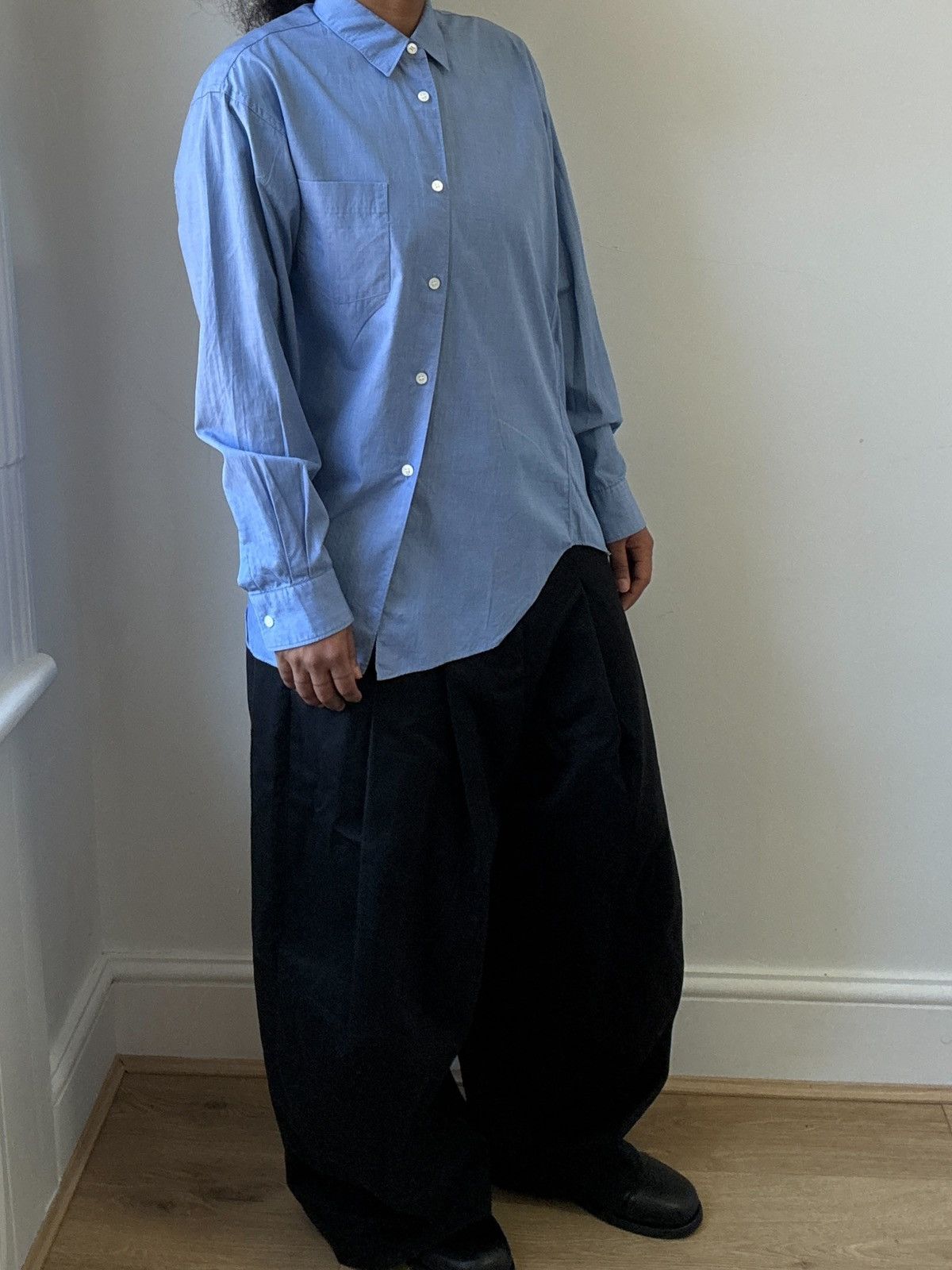 Comme des Garcons SHIRT Cdg SHIRT Asymmetric ‘Twisted’ Blue Shirt Size US S / EU 44-46 / 1 - 2 Thumbnail