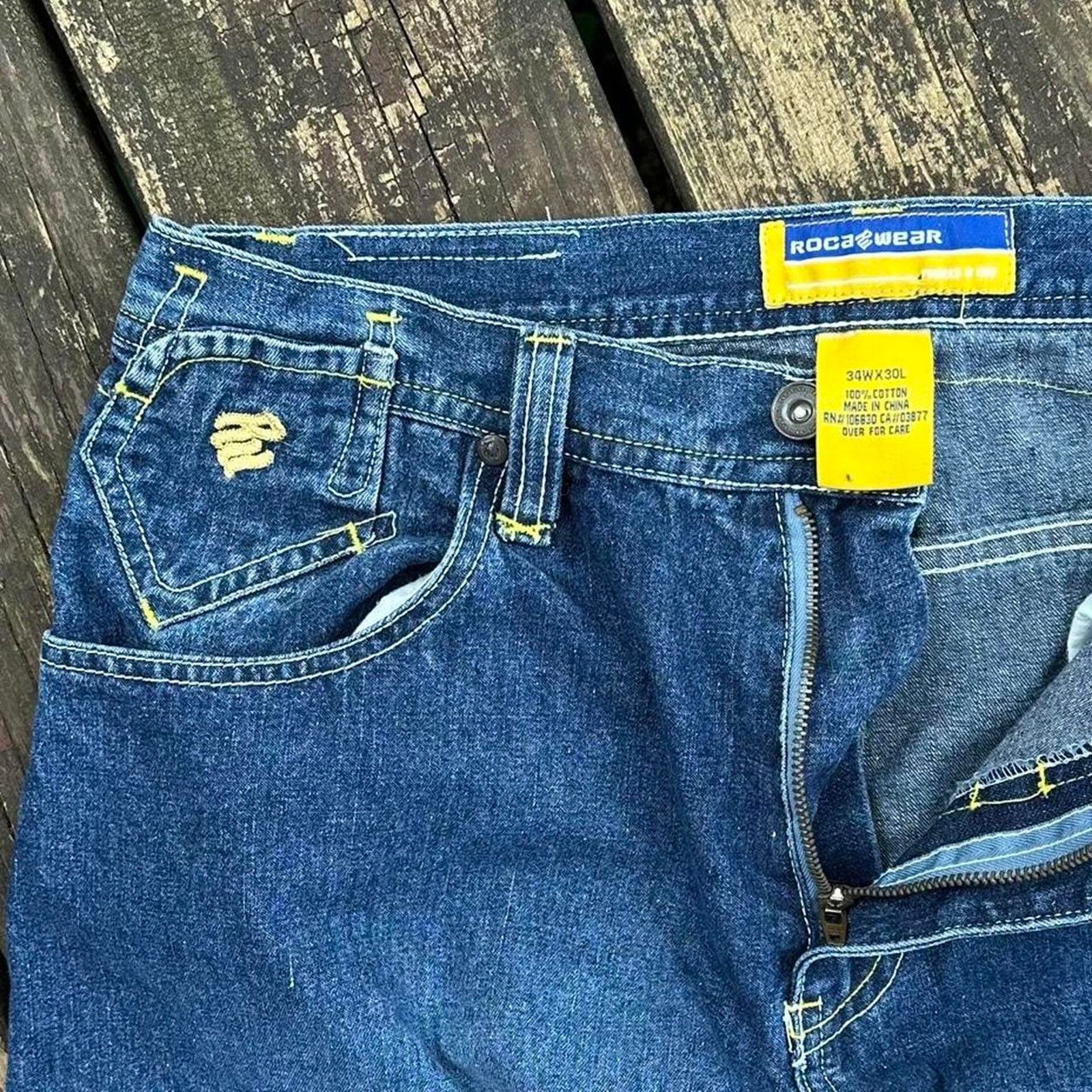 Rocawear Y2k 2000s rocawear baggy jeans with embroidered pocket Size US 34 / EU 50 - 6 Thumbnail