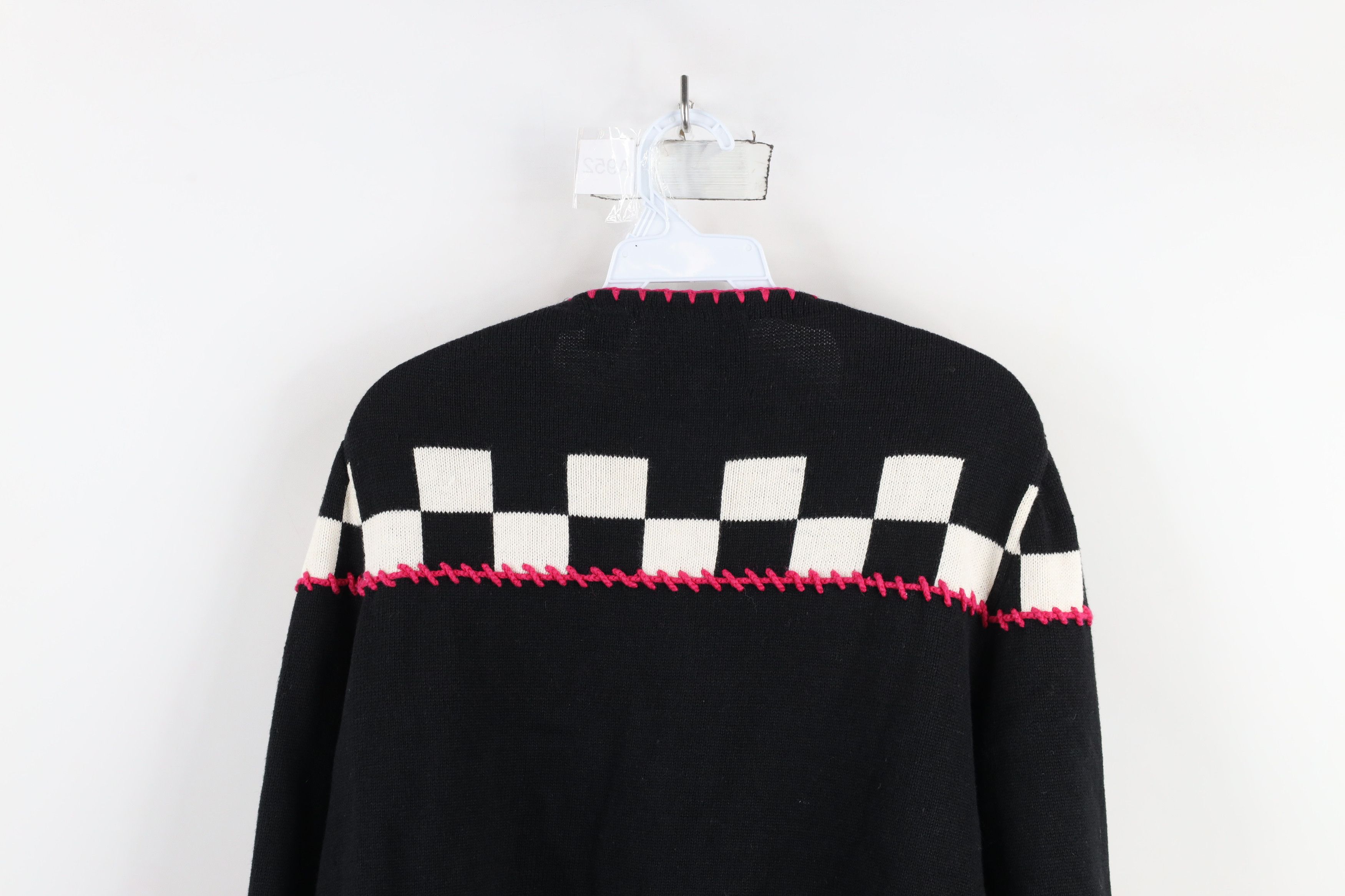 Vintage Vintage 90s Michael Simon Flower Knit Cardigan Sweater Size L / US 10 / IT 46 - 14 Thumbnail