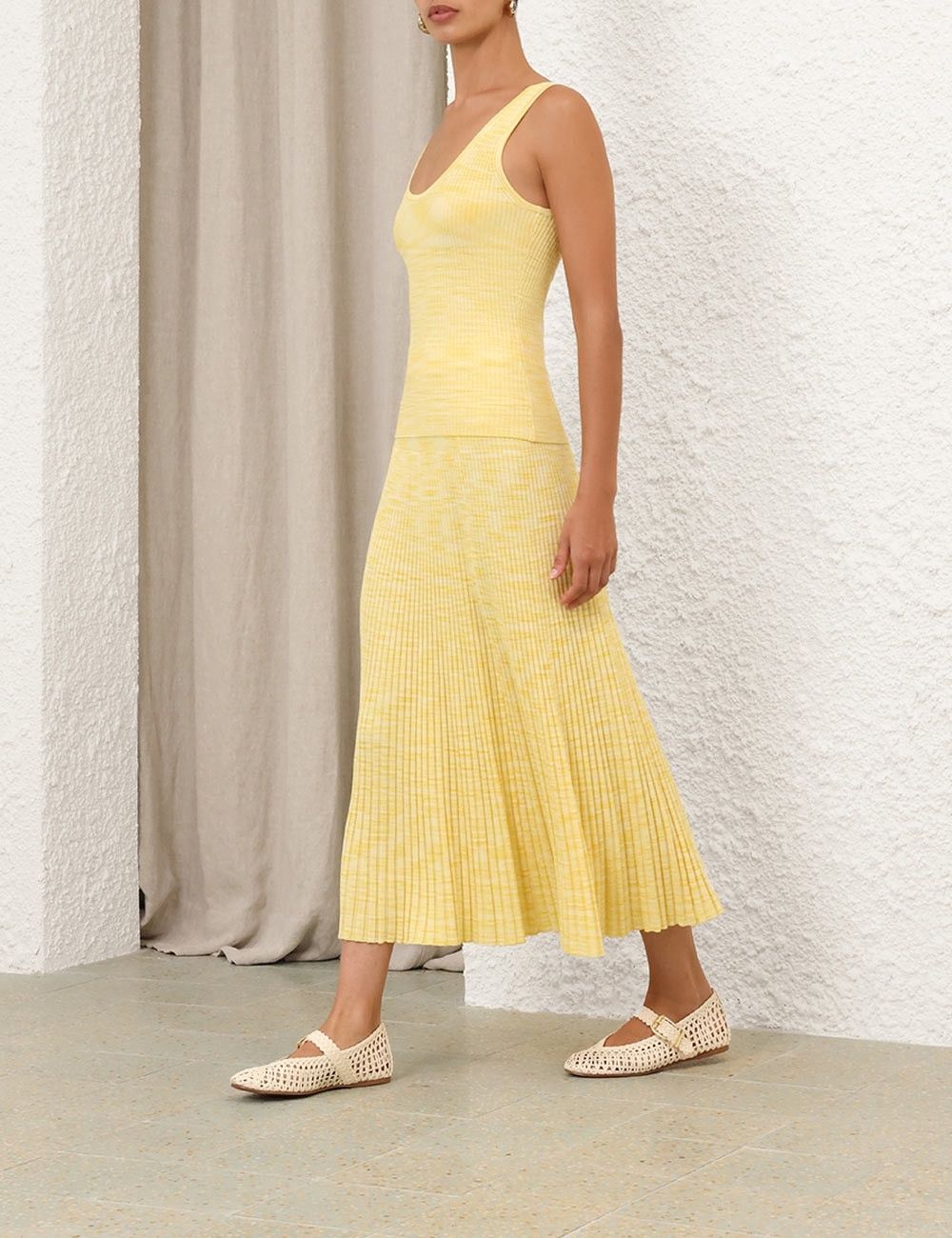 Zimmermann oc11z0226 Illuminate Mouline Tank Top In Lemon Size L / US 10 / IT 46 - 3 Thumbnail