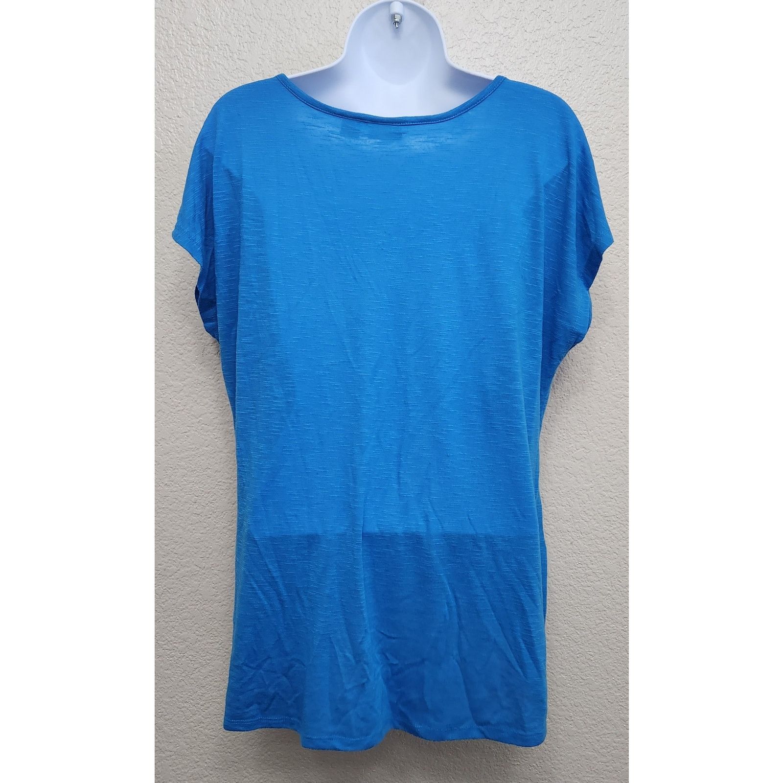 Other Cato Blue Slub Knit Dolman Short Sleeves Top Large Stretch Size L / US 10 / IT 46 - 3 Thumbnail