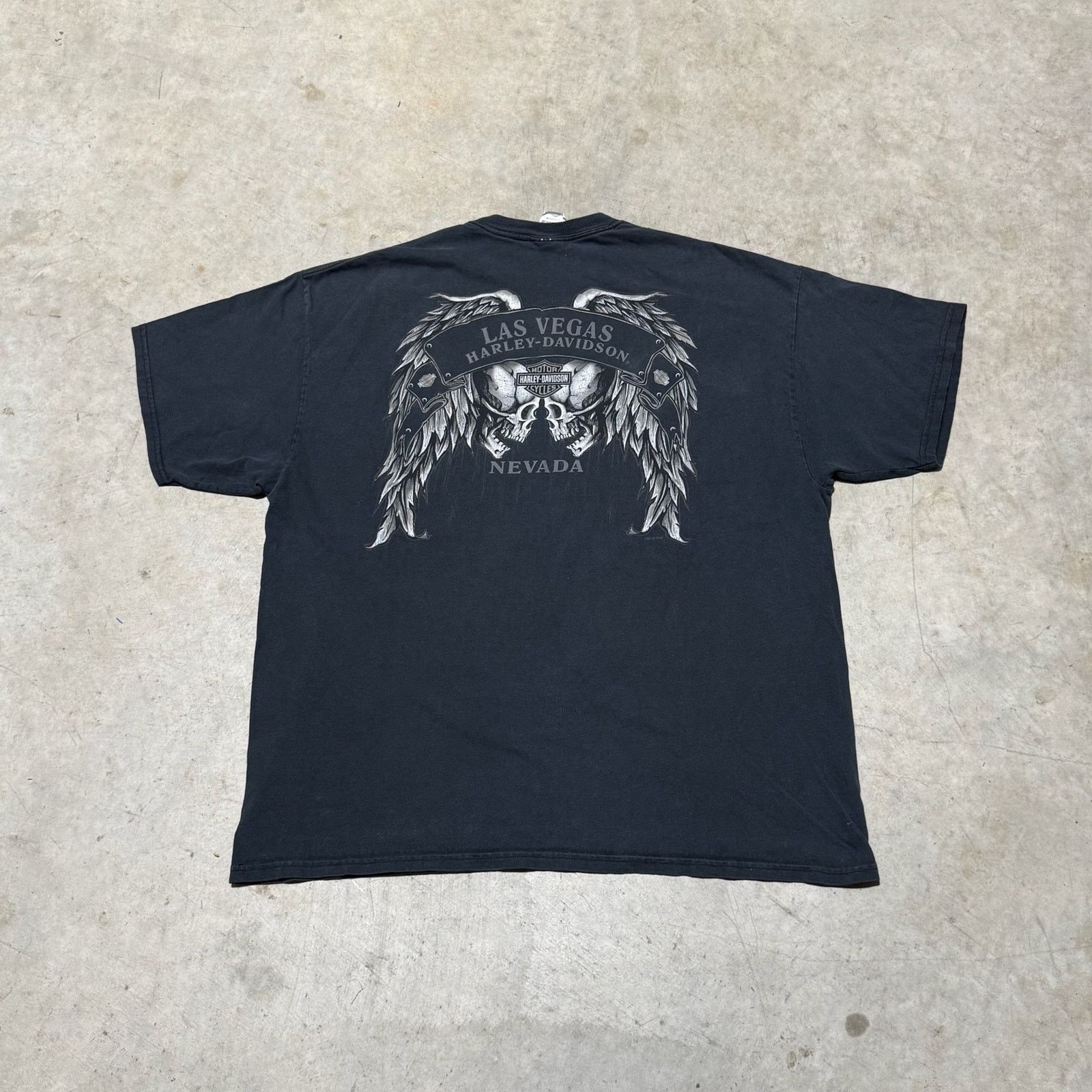 Harley Davidson Vintage y2K Harley Skull / Wings Tee XXL Size US XXL / EU 58 / 5 - 2 Thumbnail