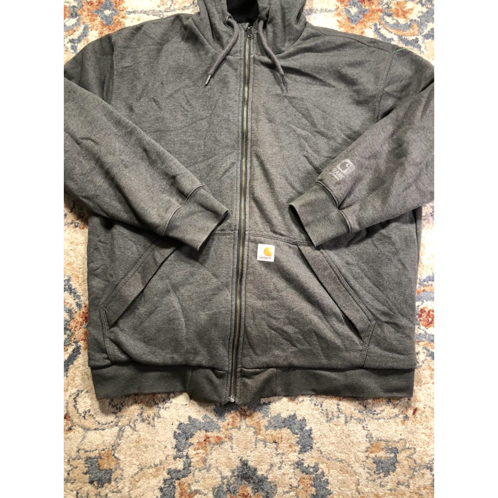 Carhartt Carhartt Hoodie Mens XL Gray Full Zip Rain Defender Lined Workwear Shirt Size US XL / EU 56 / 4 - 5 Thumbnail