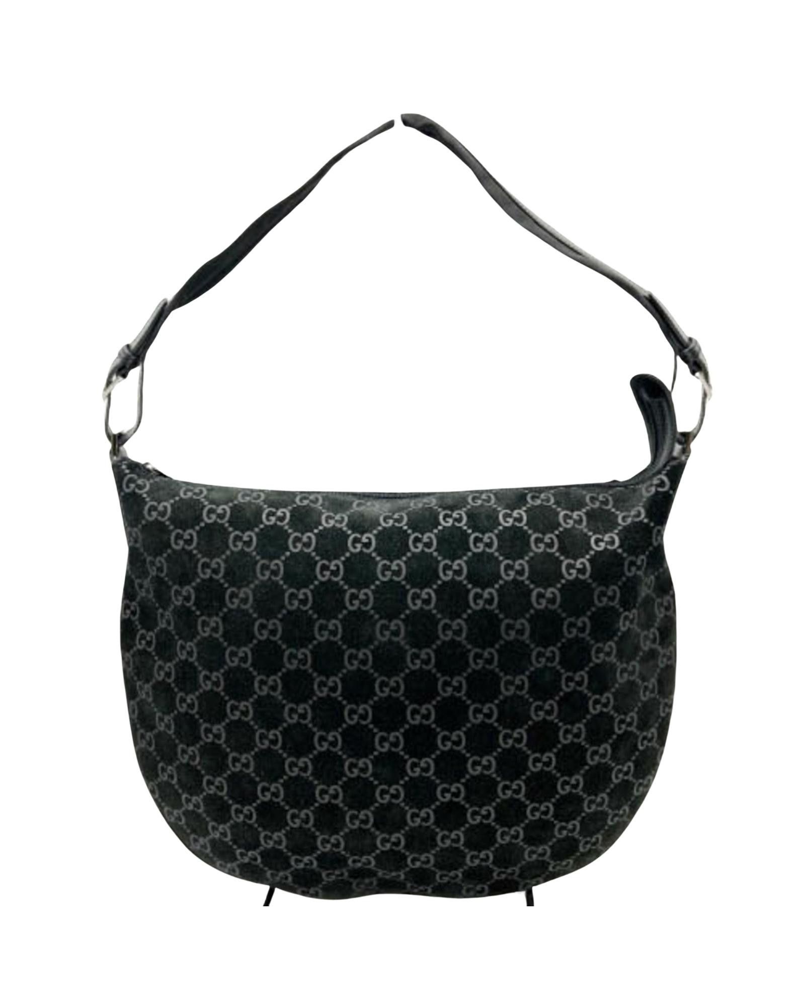 image of Gucci Black Suede Shoulder Bag, Women's