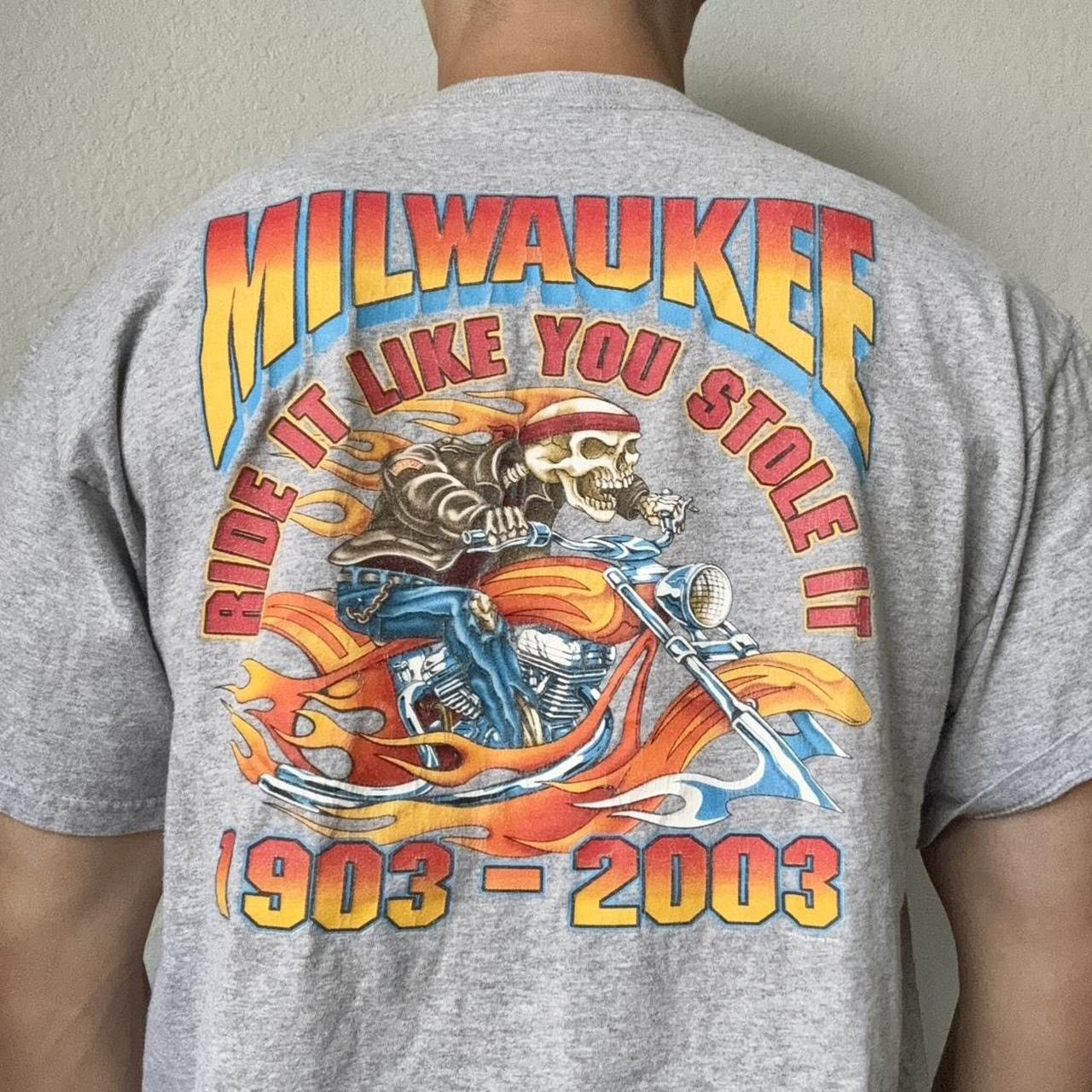 Vintage Vintage 2003 Milwaukee Bike Week Motorcycle Graphics Tee Size US L / EU 52-54 / 3 - 6 Thumbnail