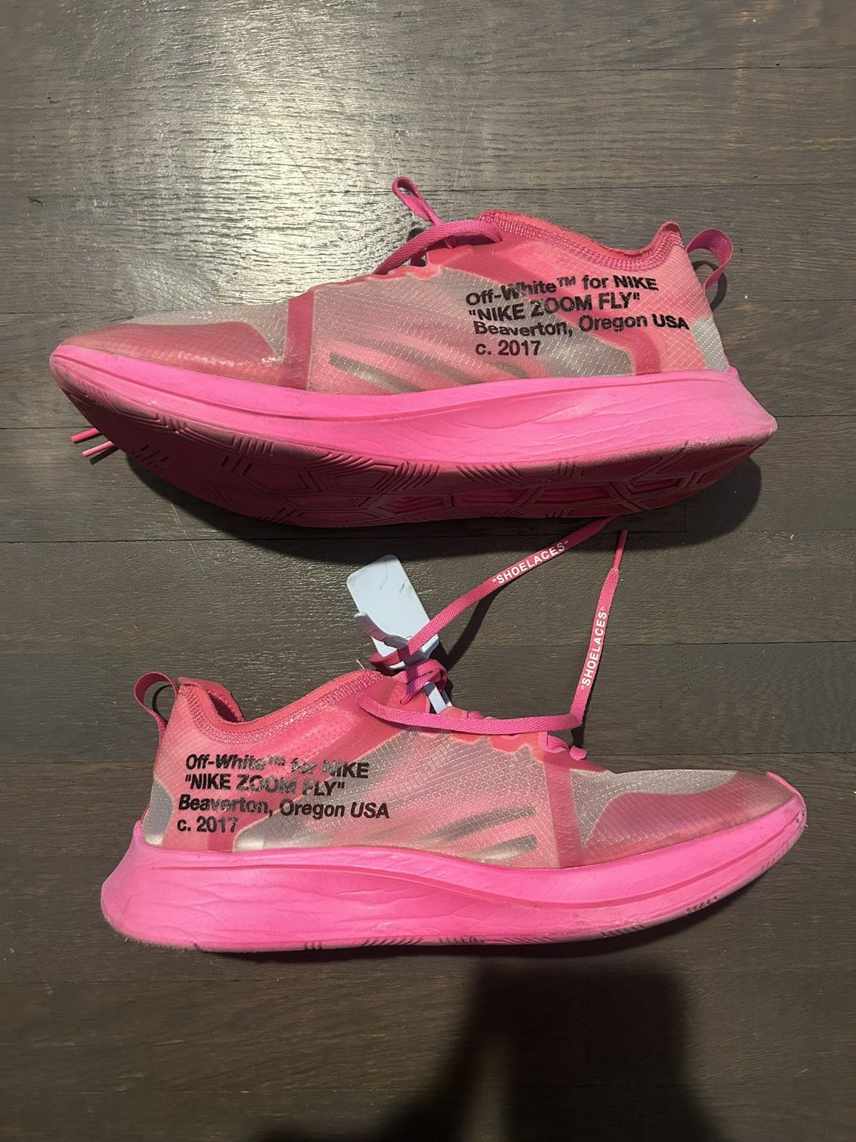 Nike × Off-White Nike Zoom Fly Off-White Pink Size US 12 / EU 45 - 2 Thumbnail