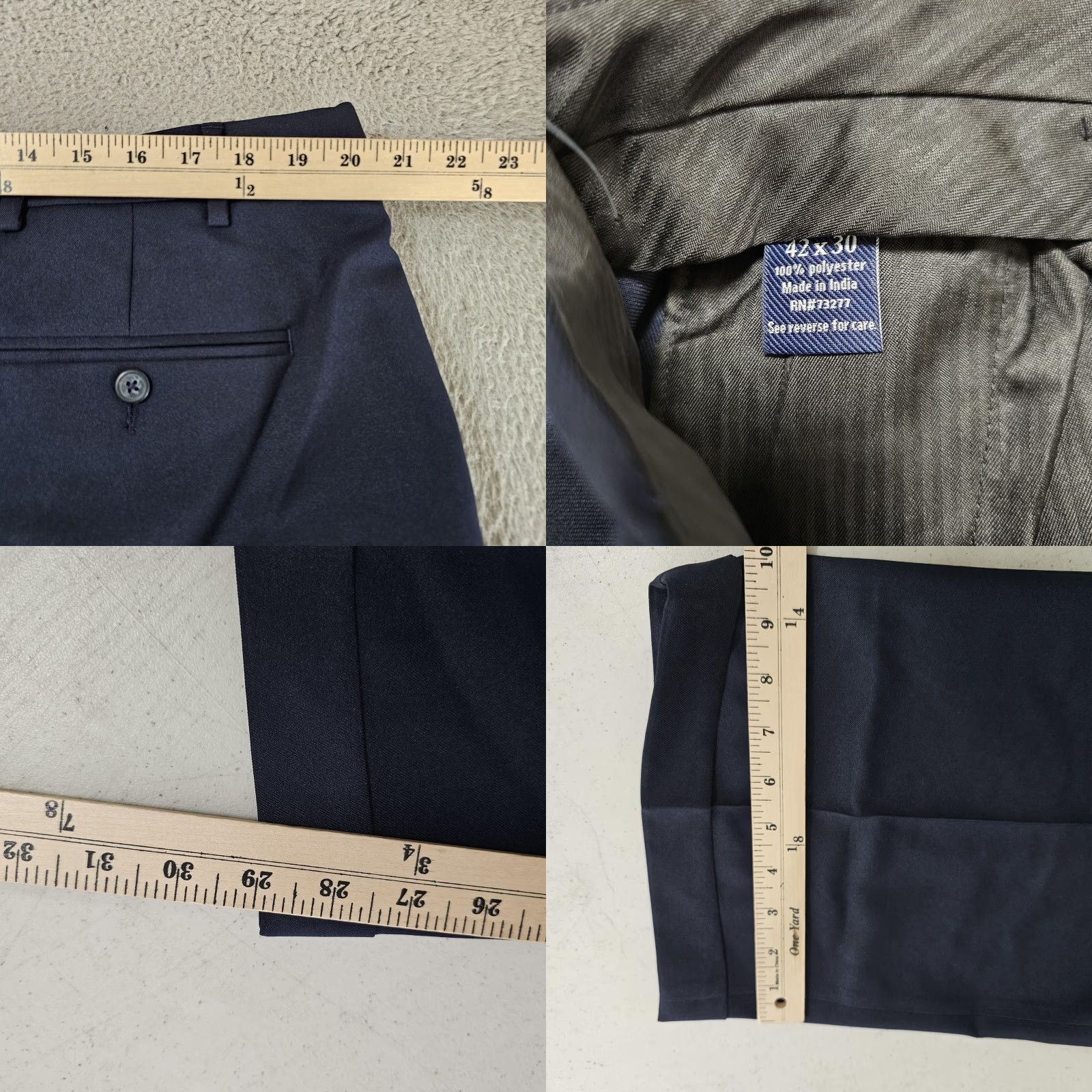 Croft & Barrow Croft & Barrow Dress Pants Mens 42x30 Blue Classic Fit Pleated Polyester Office Size US 42 / EU 58 - 8 Thumbnail