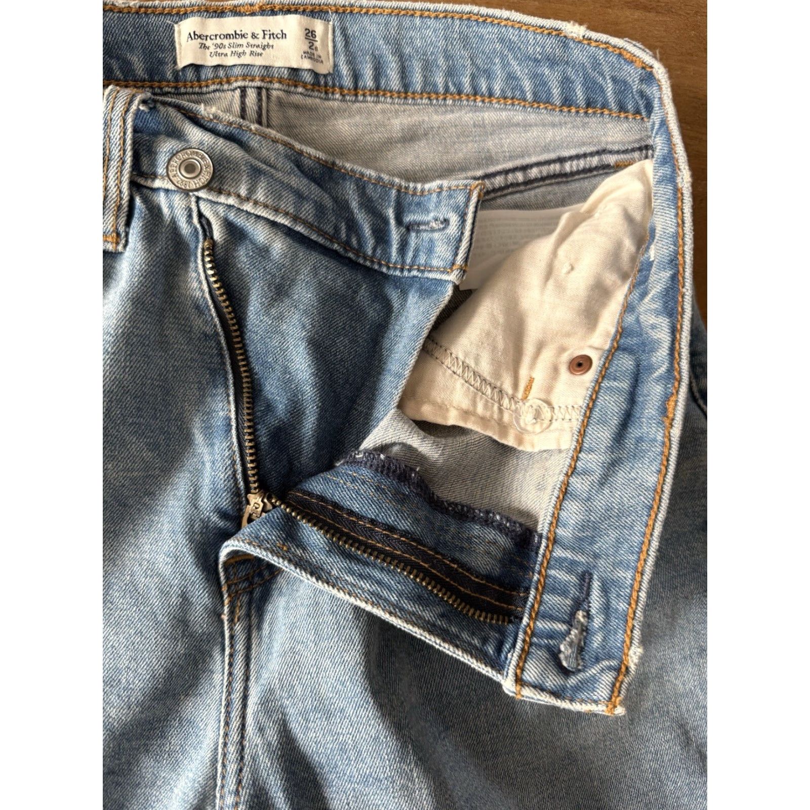 Abercrombie & Fitch Abercrombie & Fitch Jeans 90s Slim Straight High Rise Womens 2 27x26 Blue Denim Cotton Blend 5-Pocket 26 Inseam Womens Size 26" / US 2 / IT 38 - 4 Thumbnail