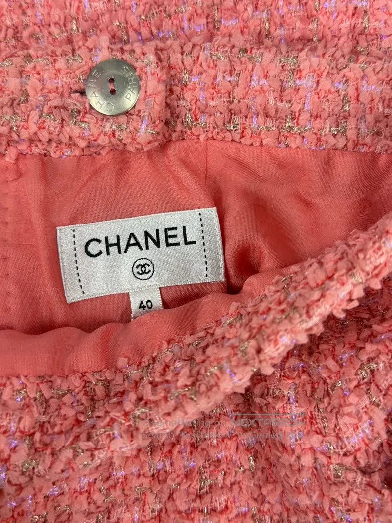 Chanel Chanel Orange-pink tweed skirt Size 26" / US 2 / IT 38 - 3 Thumbnail