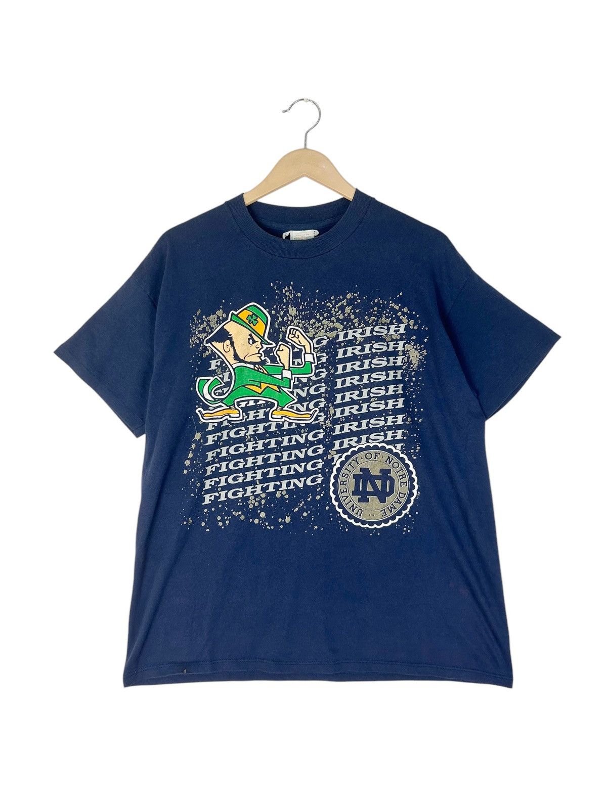 Vintage Vintage 90s University Of Notre Dame Fighting Irish Mascott Size US L / EU 52-54 / 3 - 1 Thumbnail