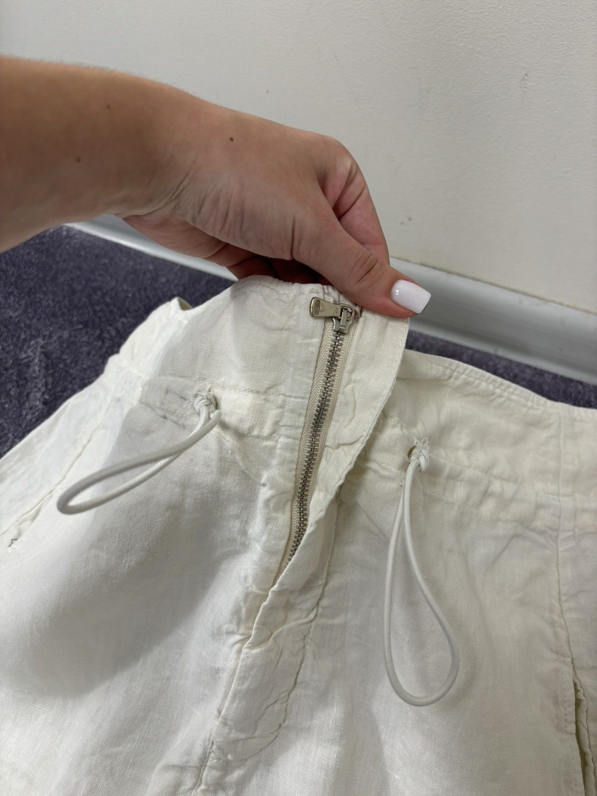 Transit Transit Par Such Women’s White/Cream Linen Pants Trousers Size 30" / US 8 / IT 44 - 9 Thumbnail