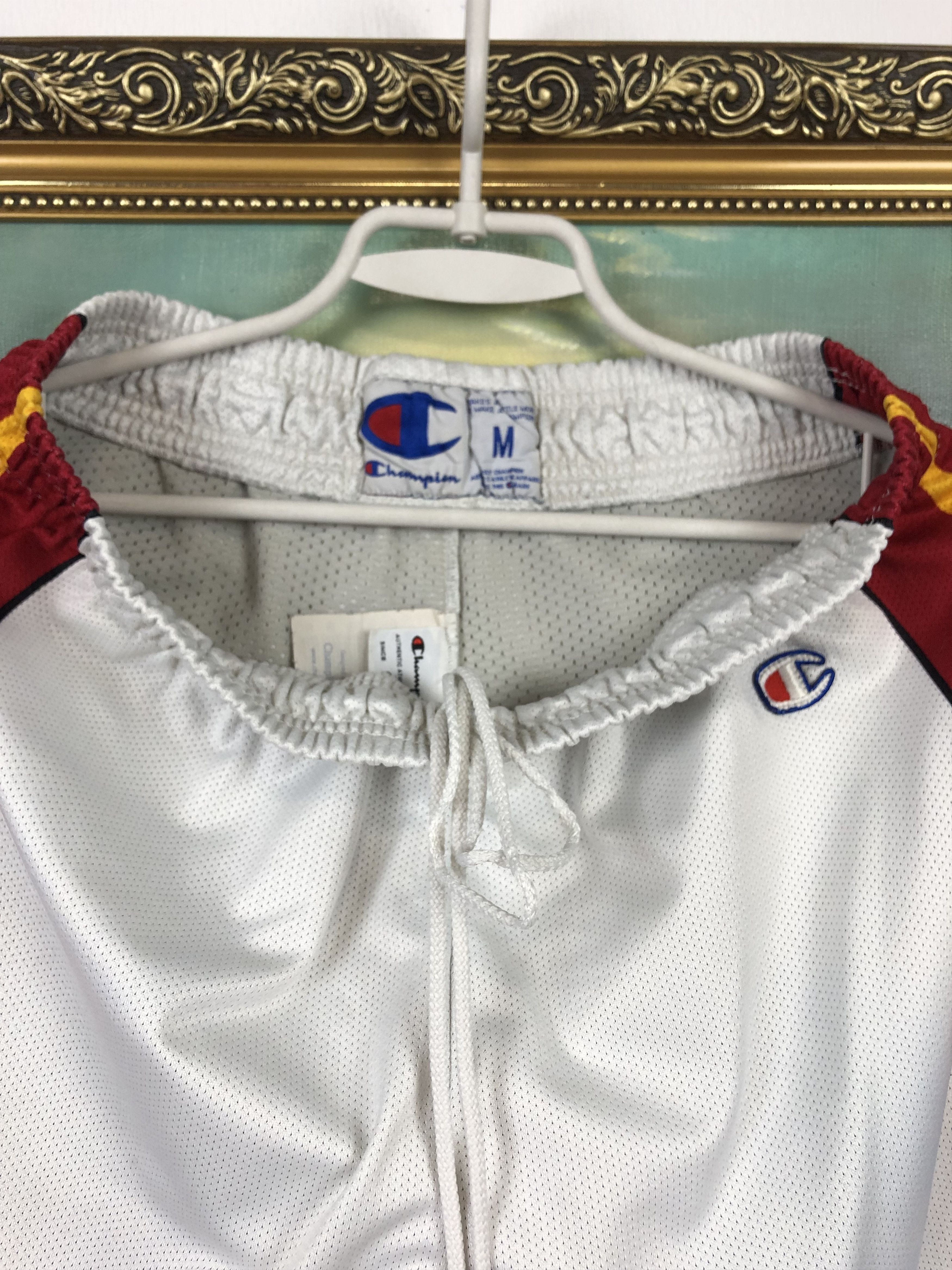 Vintage Champion Basketball Shorts White Miami Heat NBA M