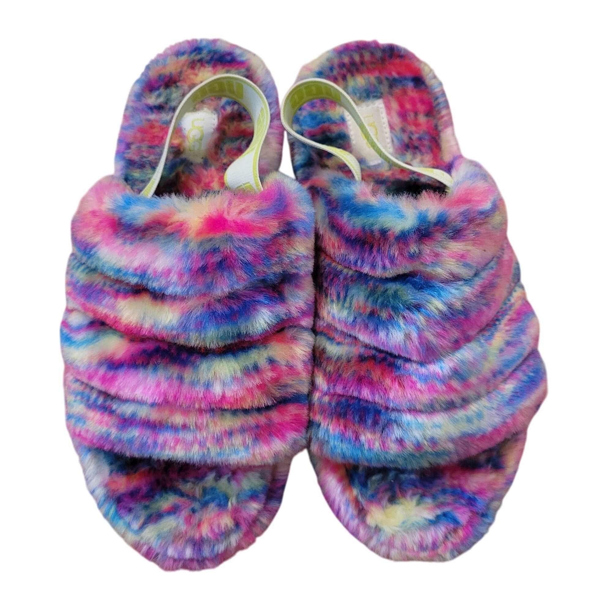 Ugg UGG Fluff Yeah Slide Slippers 6 Furry Cozy Strap Rainbow Pix Size US 6 / IT 36 - 8 Thumbnail