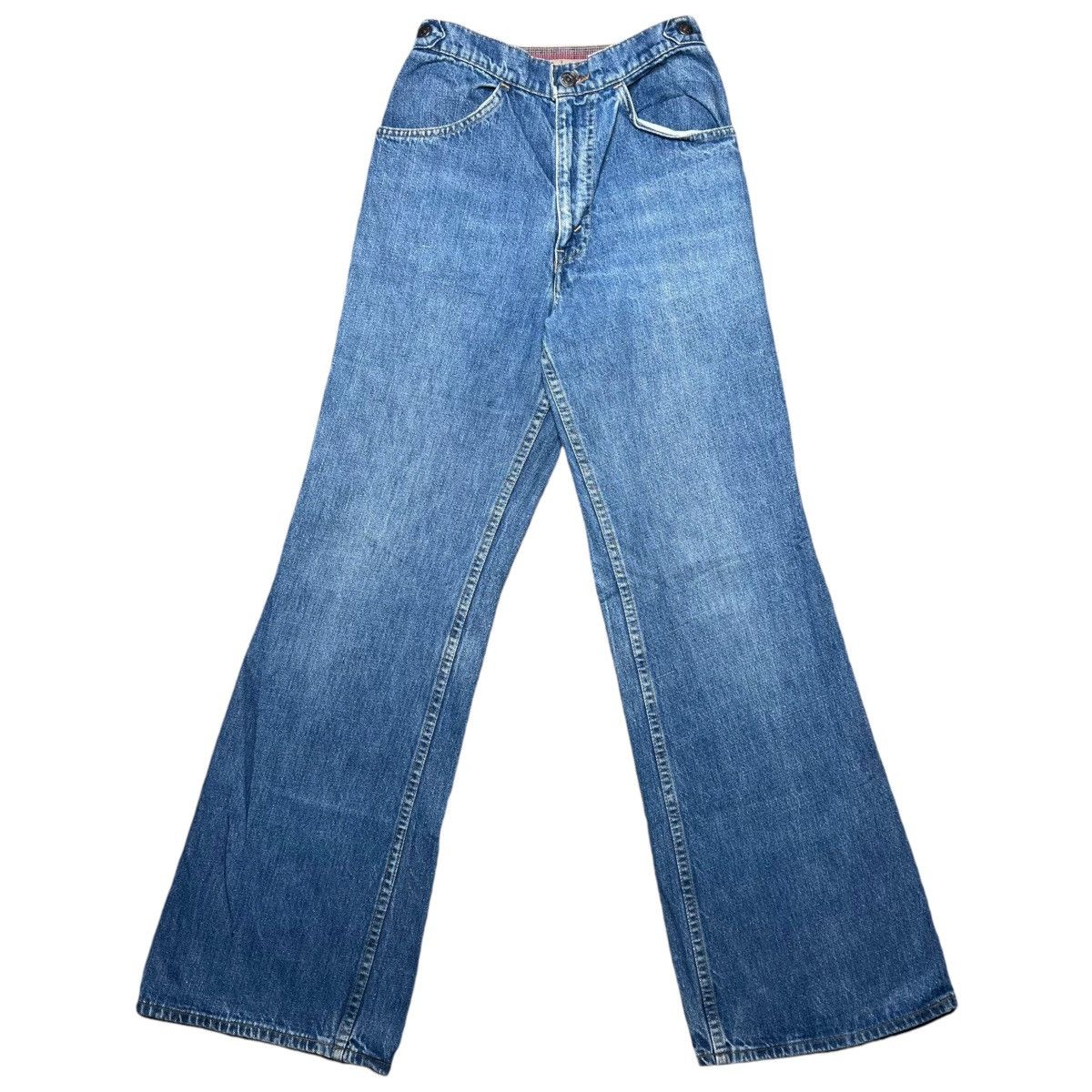 Levi's × Vintage Levis 214 Fresh Produce Orange Tab Flared Bell Bottom Jeans Size 26" / US 2 / IT 38 - 2 Thumbnail