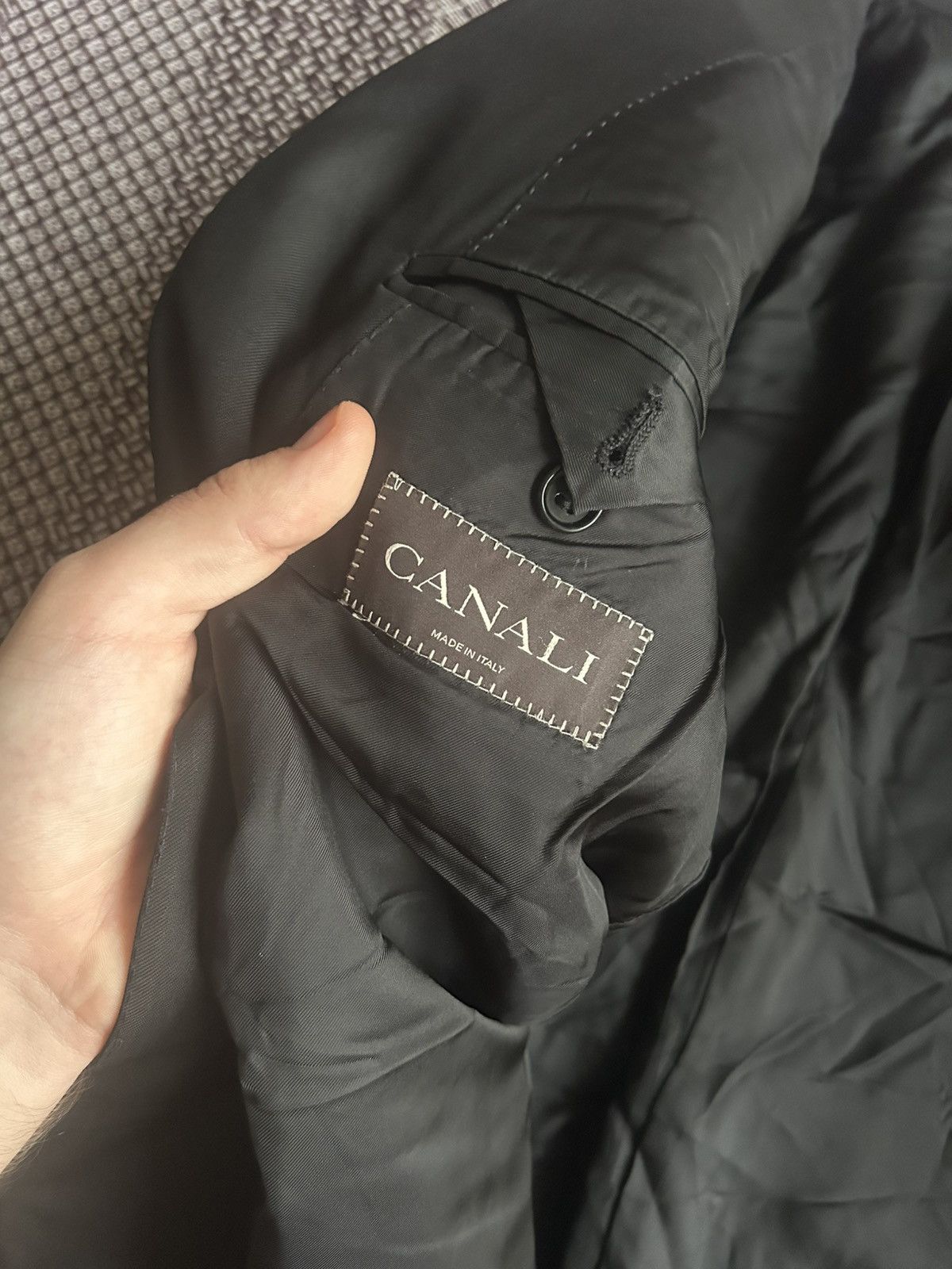 Canali Canali Formal Black Suit Blazer Solid Style Size 44R Rare Size 44R - 7 Thumbnail