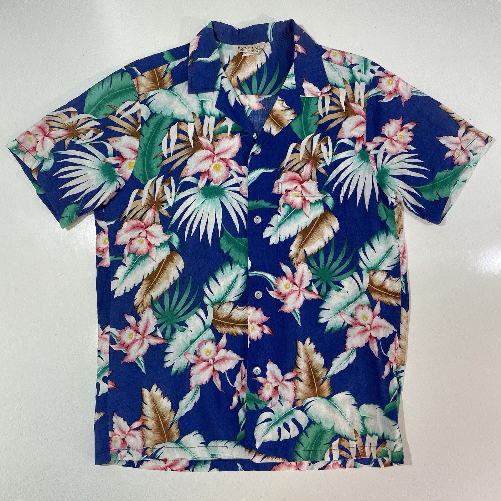 Cool Shirtz VTG 90’s Evalani Men’s Hawaiian Camp Shirt Palm Floral Sz M Size US M / EU 48-50 / 2 - 1 Thumbnail