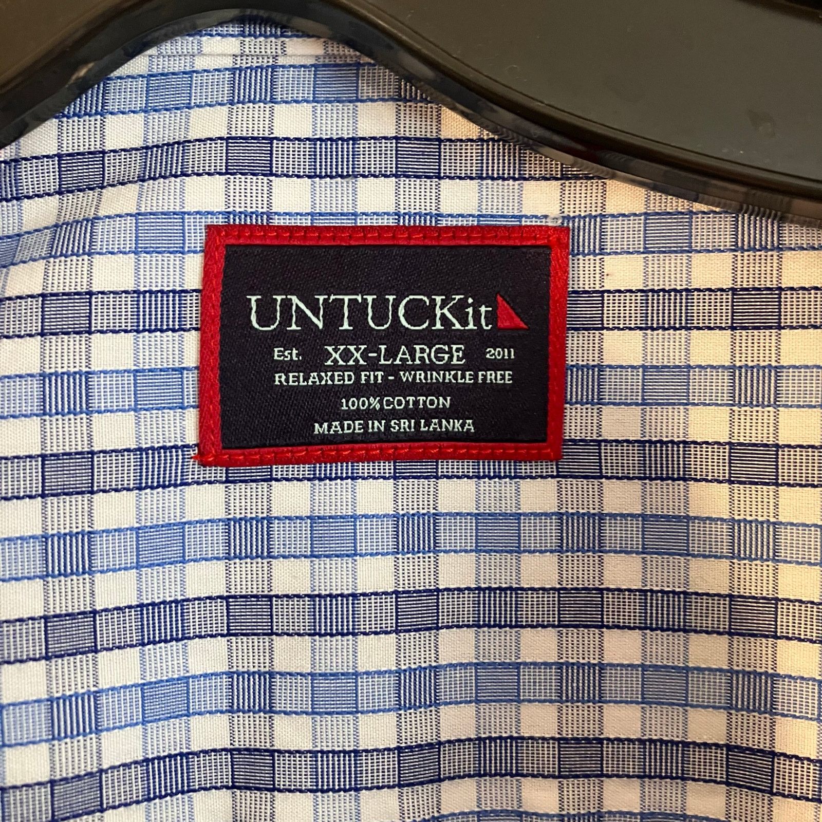 UNTUCKit UNTUCKit Gingham Button Up Blue White Casual Dress Shirt Size US XXL / EU 58 / 5 - 4 Thumbnail