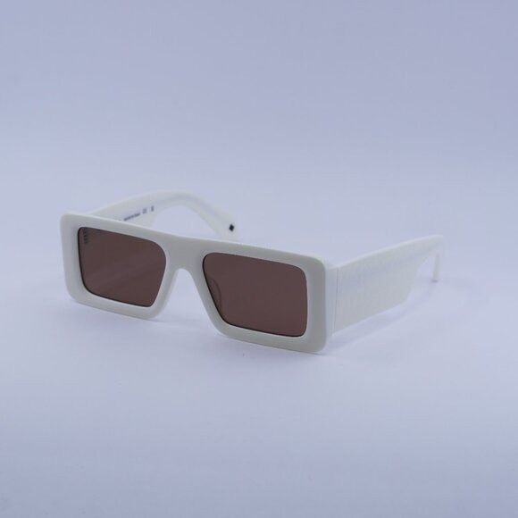 Off-White Off-White OERI140 TROY 0164 Sunglasses White Rectangle Frame Size ONE SIZE - 3 Thumbnail