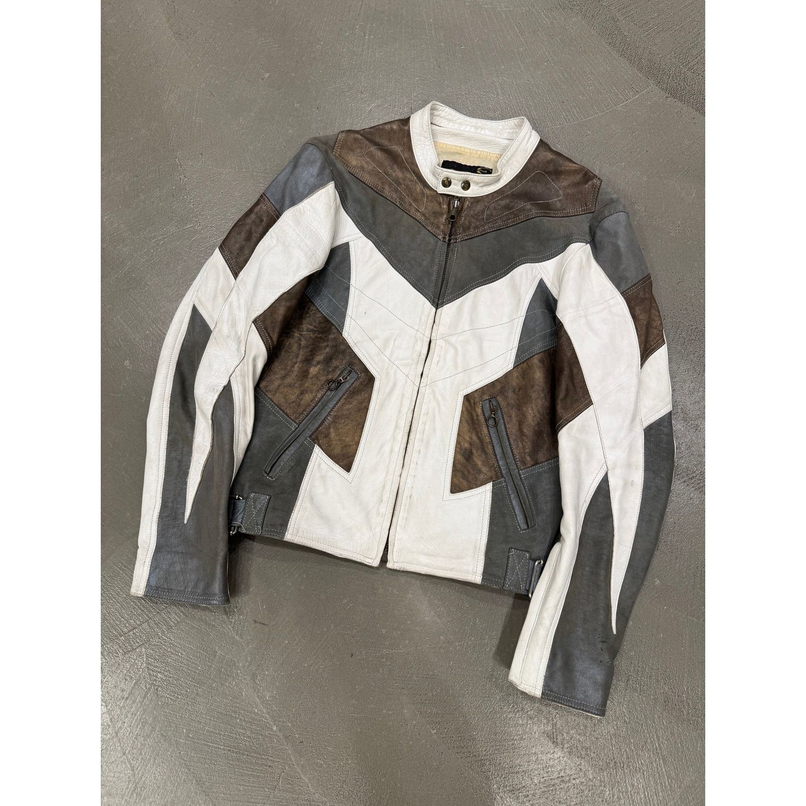 Roberto Cavalli S/S2004 Roberto Cavalli paneled biker leather jacket Size US L / EU 52-54 / 3 - 2 Thumbnail