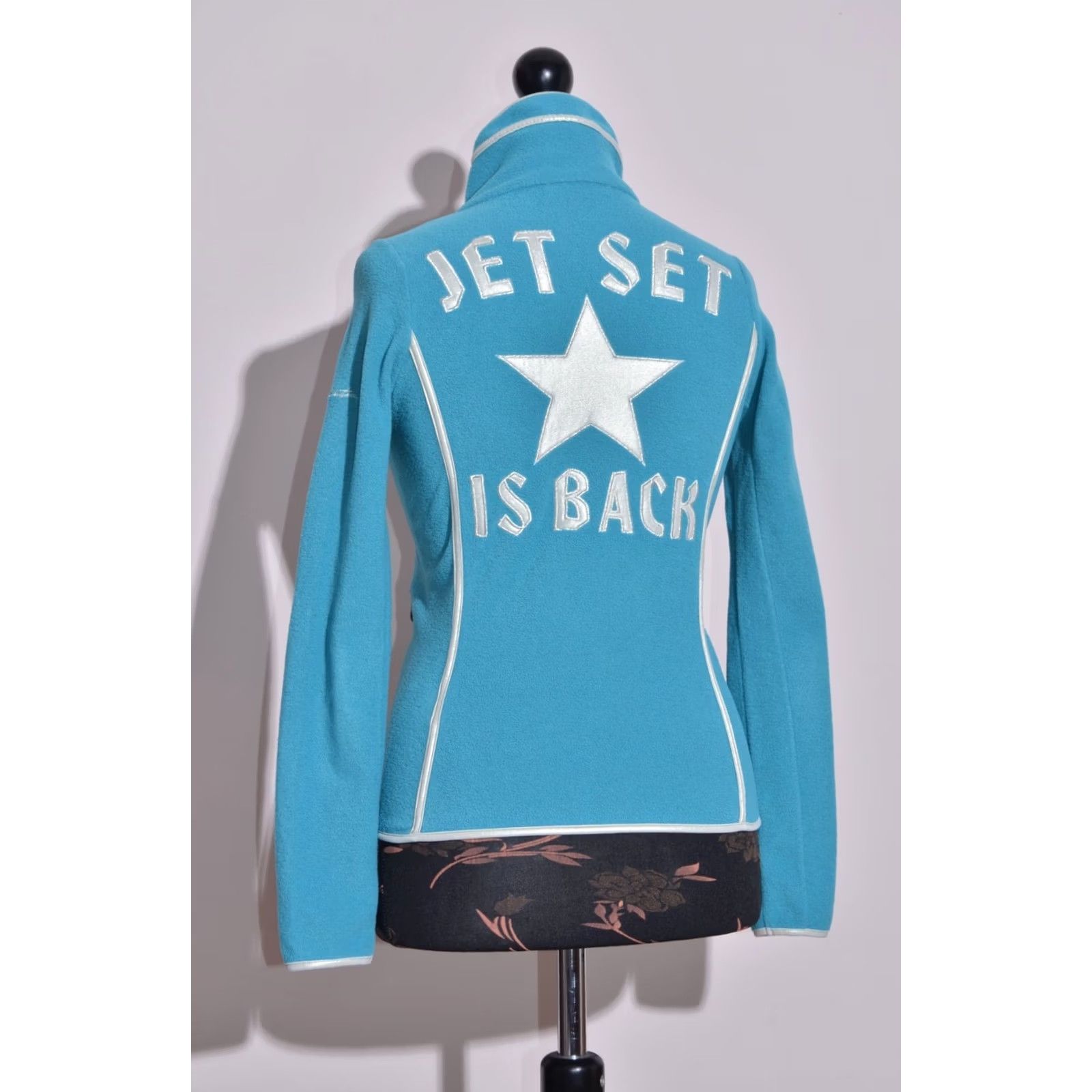 Vintage JET SET Women's Fleece Jumper Full Zip With Pockets S Blue Jumper Middle Sized Adult Womens Size S / US 4 / IT 40 - 6 Thumbnail