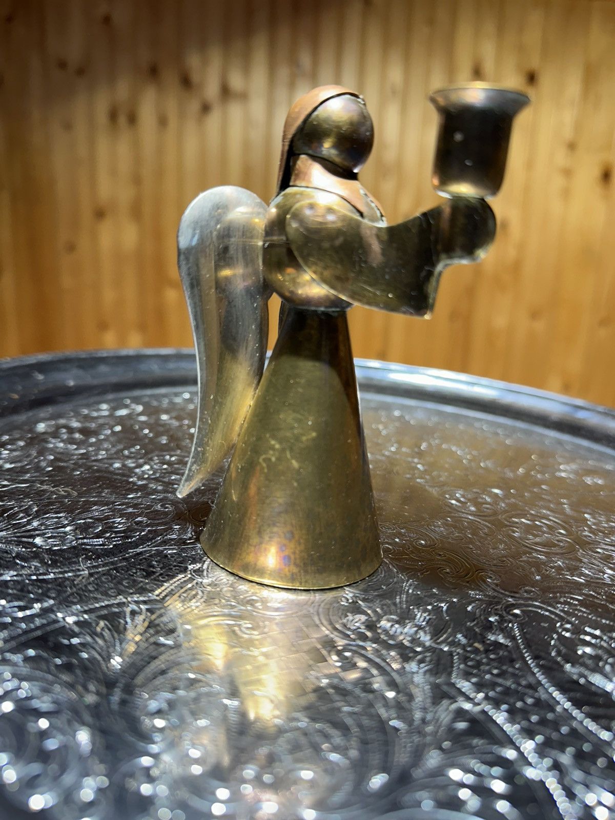 Other Gold and Silver And Copper Angel candle holder Figurine Size ONE SIZE - 2 Thumbnail