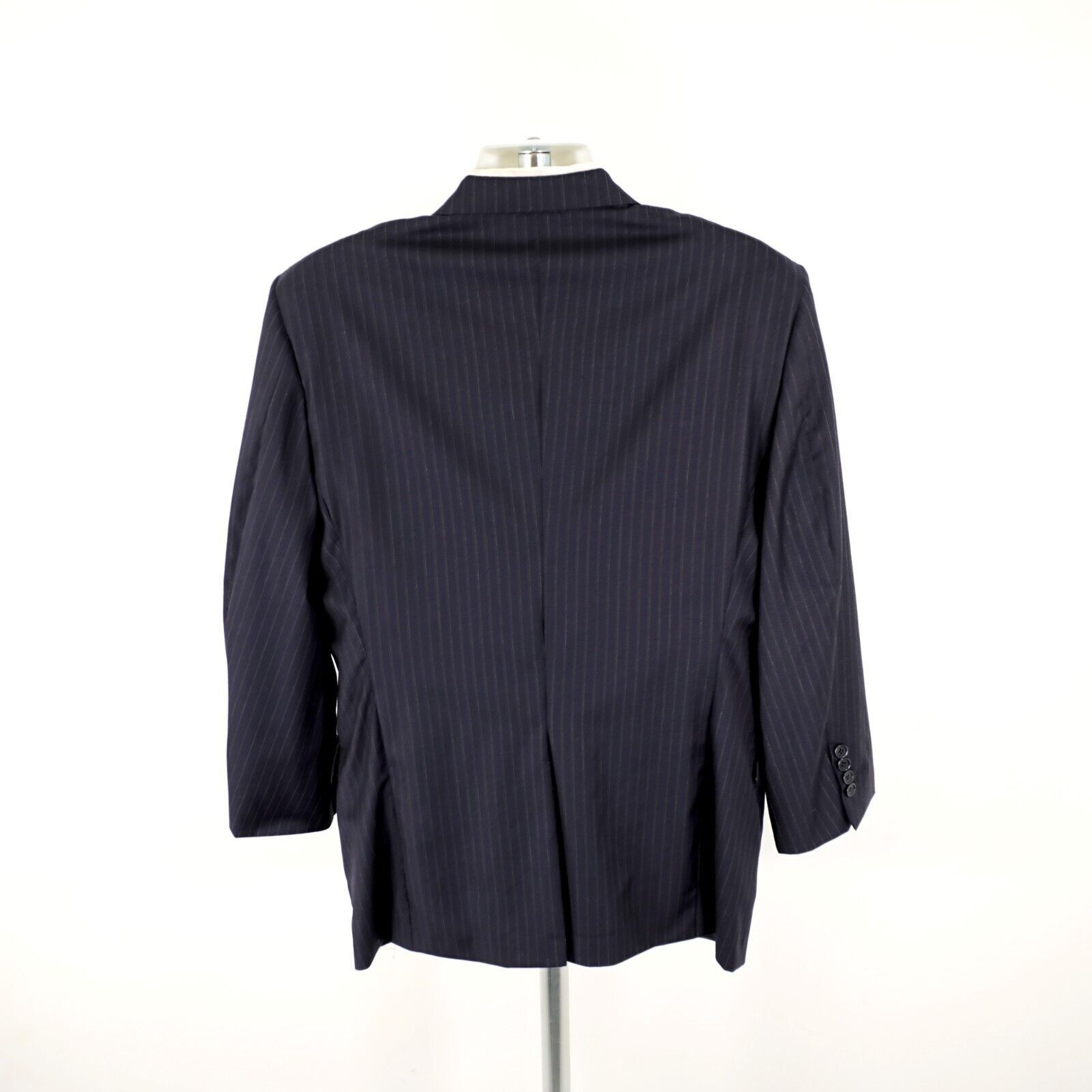 Brooks Brothers Brooks Brothers Bespoke Wool Blue Striped 2 Button Suit Jack Size 44R - 6 Thumbnail