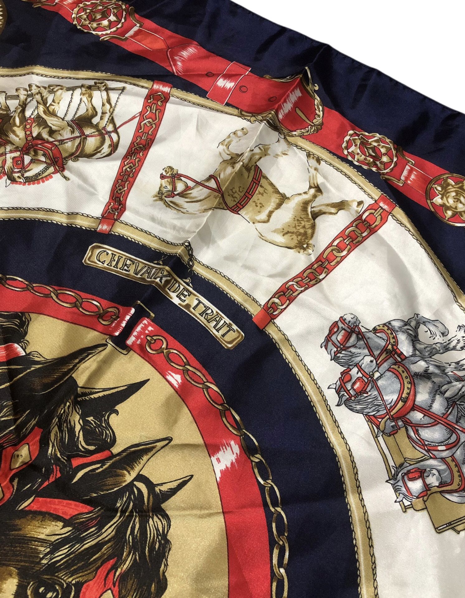 Vintage Vintage HERMÈS "Chevaux De Trait" Silk Scarf Size ONE SIZE - 9 Thumbnail