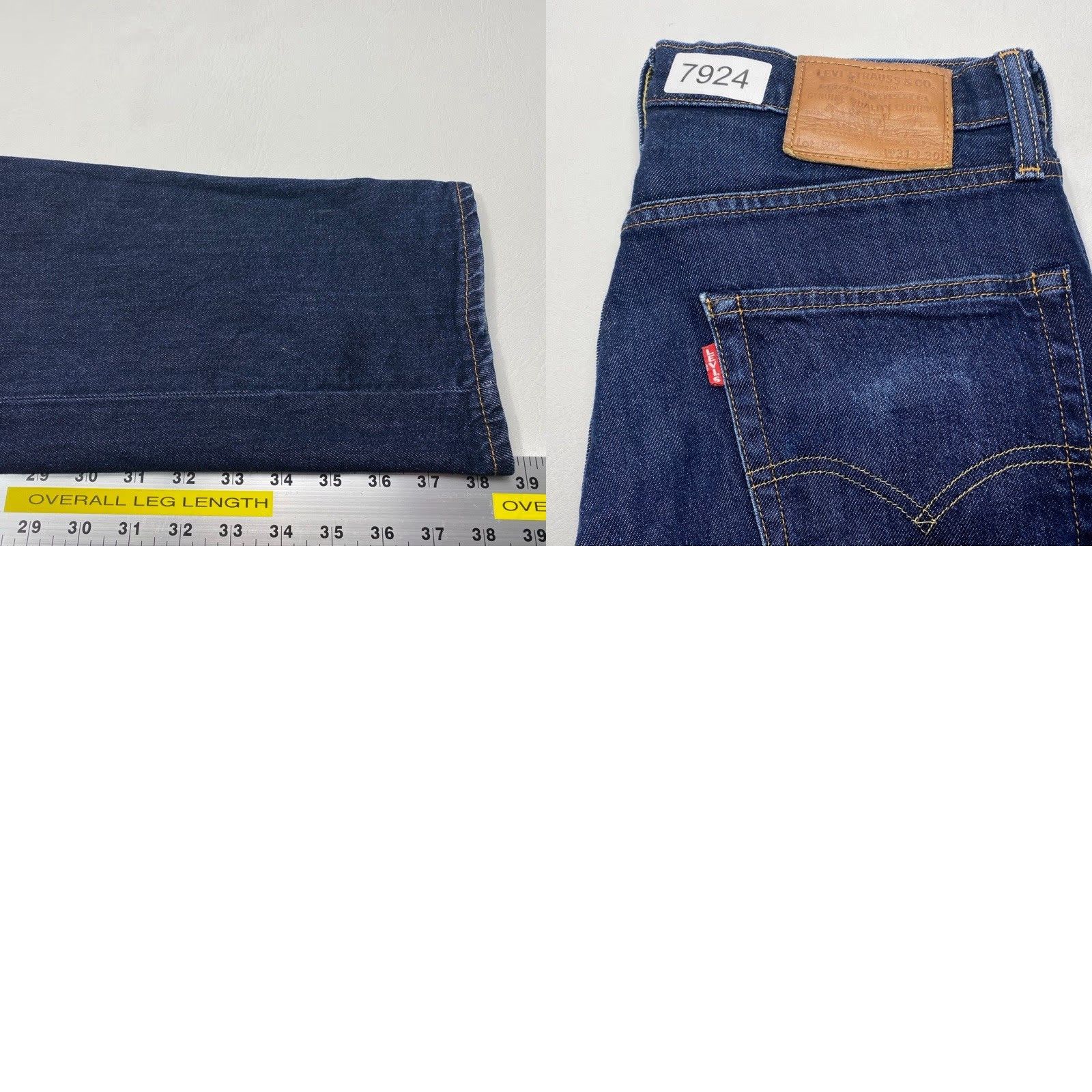 Levi's Levi's Premium 505 Jeans Mens 31x30 Blue Denim Straight Leg Stretch Big E Tab Size US 31 - 11 Thumbnail