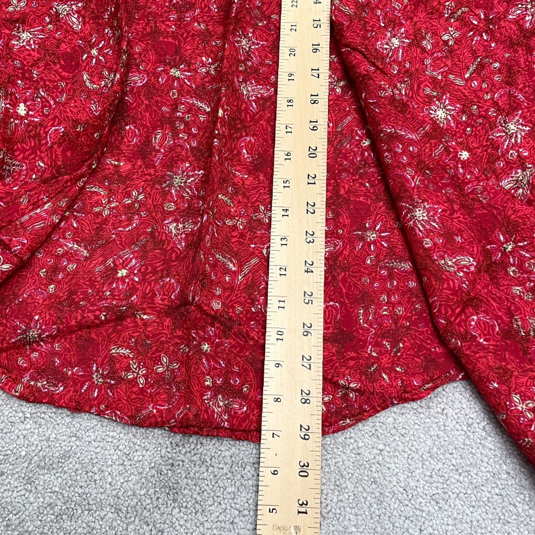 Vintage Dewi Batik Blouse Tunic Casual Red Floral Bohemian Vintage Women M Medium Lace? Size M / US 6-8 / IT 42-44 - 5 Thumbnail