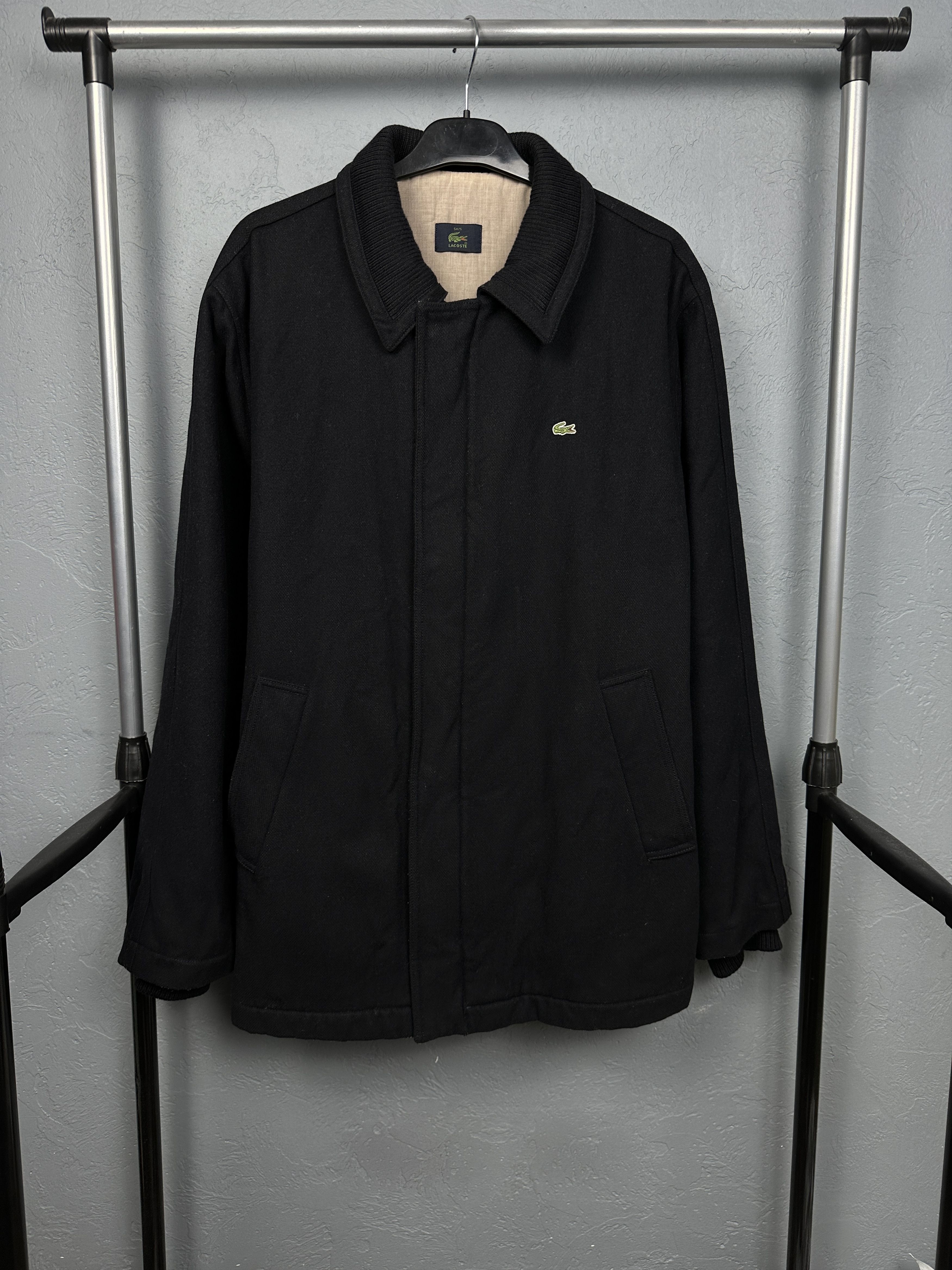 Lacoste Lacoste Vintage Mens Wool Coat Jacket Size US XL / EU 56 / 4 - 1 Thumbnail
