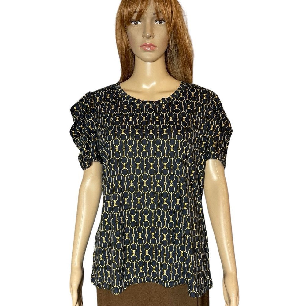 Ralph Lauren NWT New Ralph Lauren Navy Short Chain Print Top Size XL Size XL / US 12-14 / IT 48-50 - 1 Thumbnail