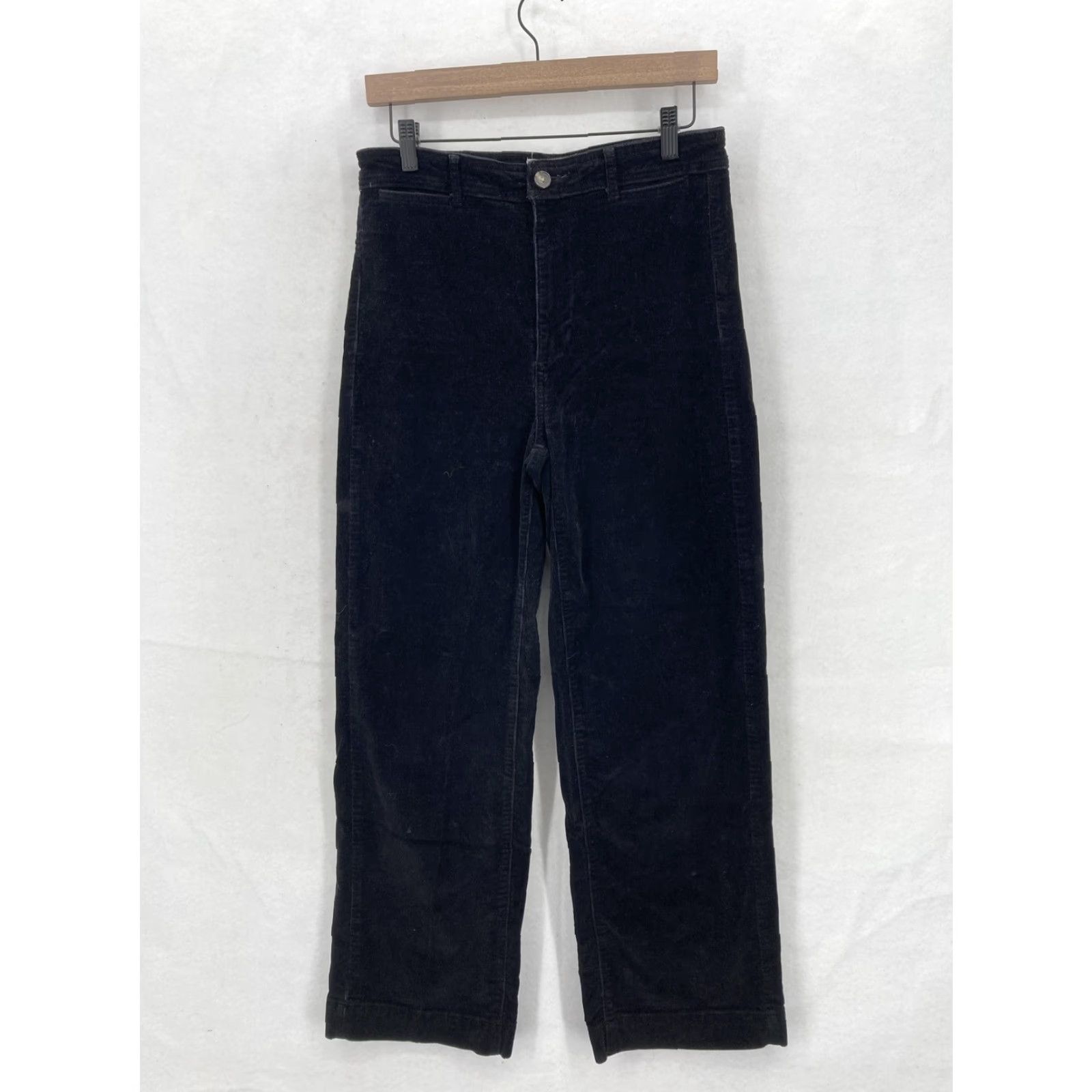 Everlane Everlane Pants Womens 6 Black The Corduroy Wide-Leg Pant Stretch Zip Fly Casual Size 28" / US 6 / IT 42 - 2 Thumbnail