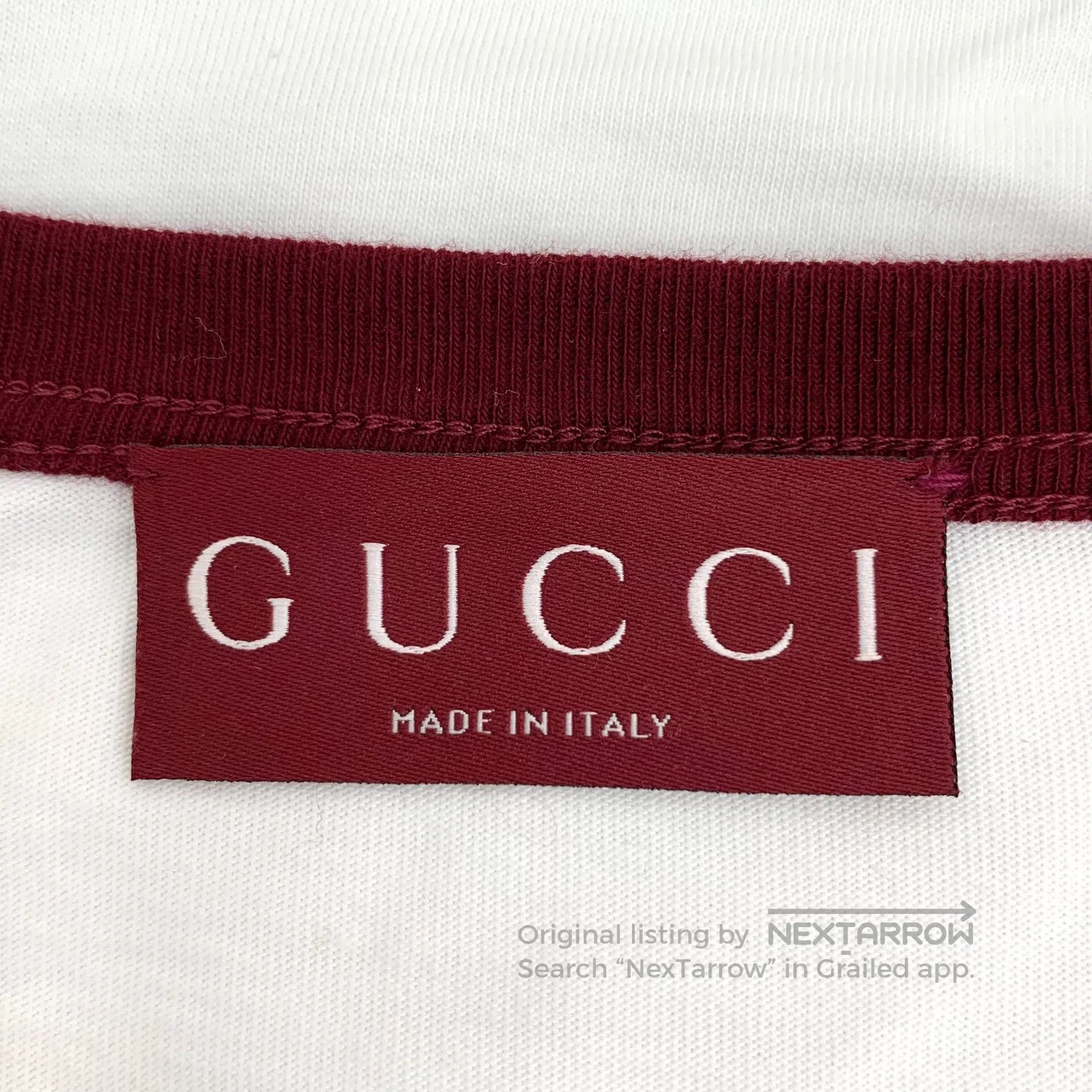 Gucci Guicci H30741 Gucci White Emblem Embroidered Cotton Crew N Size US XS / EU 42 / 0 - 6 Thumbnail