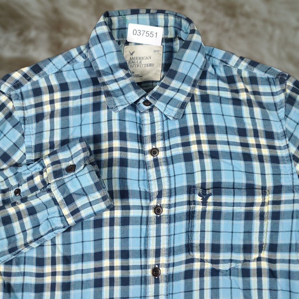 American Eagle Outfitters American Eagle Shirt Mens Medium Blue Plaid Button Up Long Sleeve Casual Size US M / EU 48-50 / 2 - 1 Thumbnail