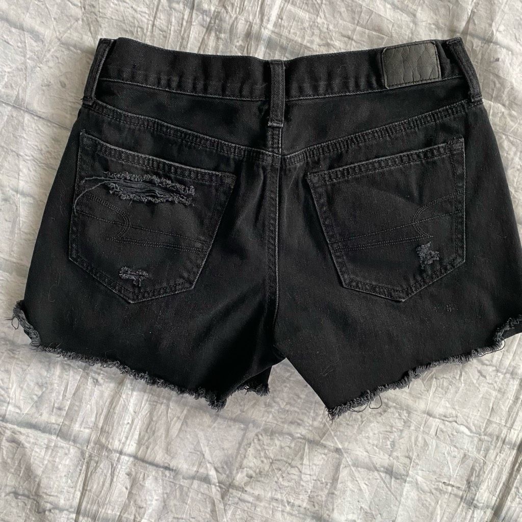 American Eagle Outfitters American Eagle women 2 cotton blend ripped distressed black Size 26" / US 2 / IT 38 - 5 Thumbnail