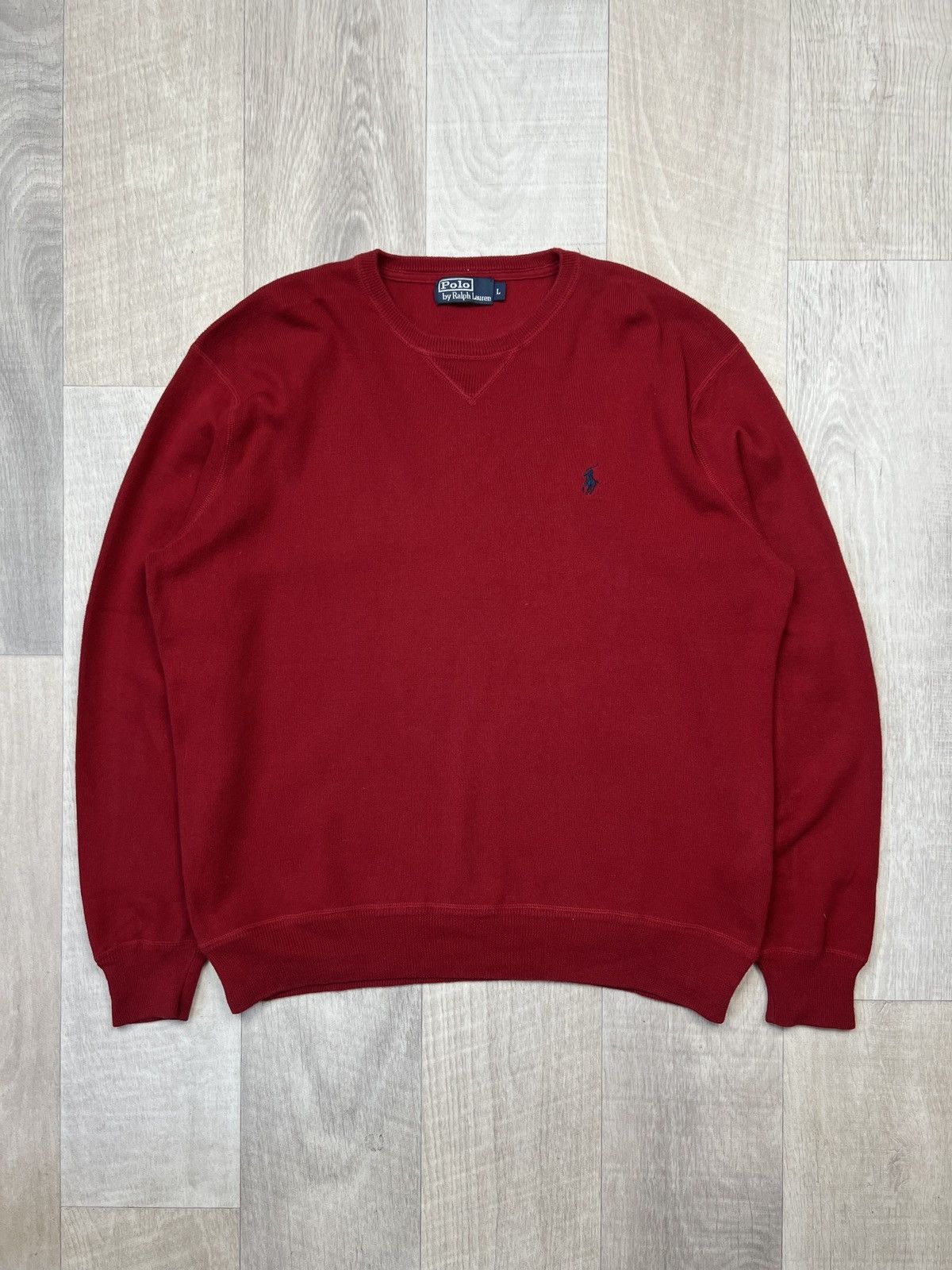 Crew Neck Ralph Lauren Red Mens Polo Ralph Lauren Red Cotton Crew Neck  Sweatshirt (Y0350)