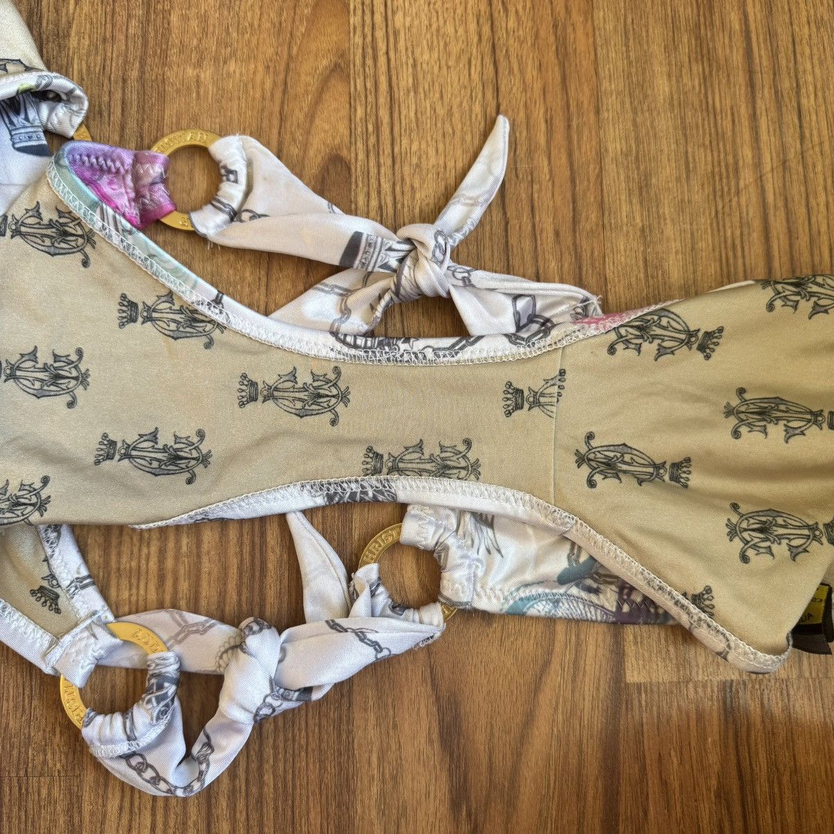 Ed Hardy CHRISTIAN AUDIGIER Vintage Y2K White Pink Paris Bikini Set Size L / US 10 / IT 46 - 15 Thumbnail