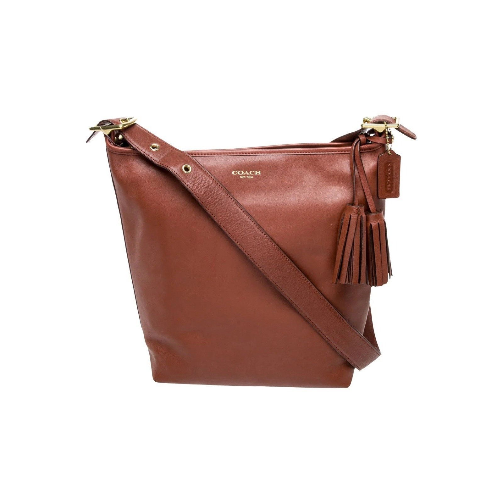 Coach VTG Coach 19893 Hobo Cognac XL Leather Shoulder Tassels Y2K Size ONE SIZE - 1 Thumbnail