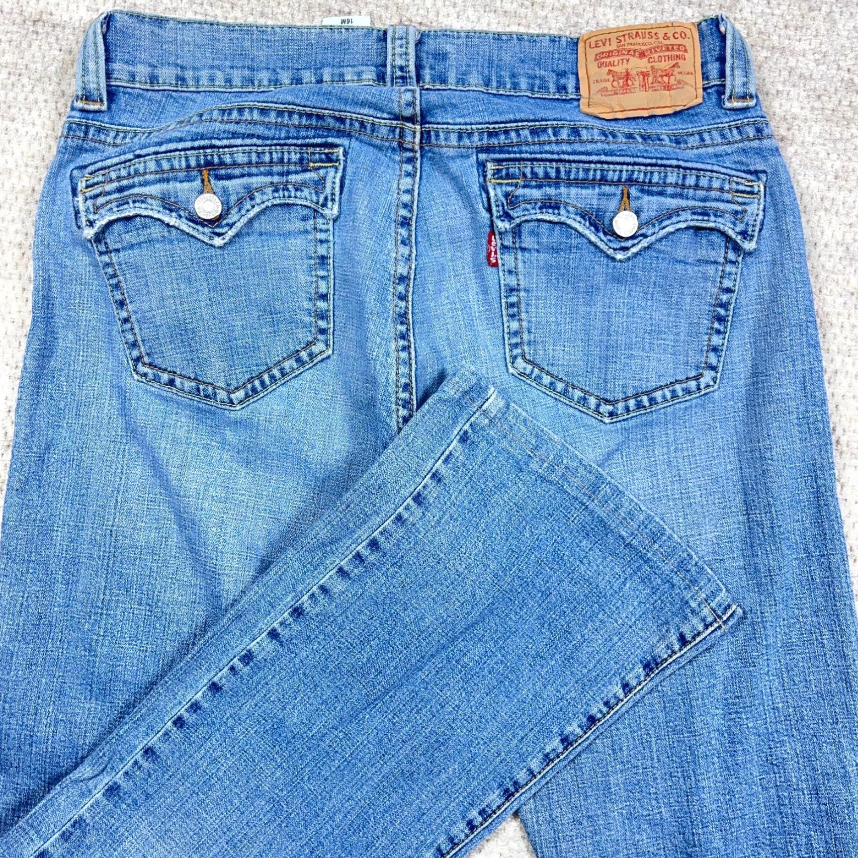 Levi's VINTAGE Levi's 542 Jeans Women 16 Low Rise Bootcut Flare 5-Pocket Denim Blue 2000s 90s Western Cowboy Classic Mens? Size 38" / US 16 / IT 52 - 3 Thumbnail